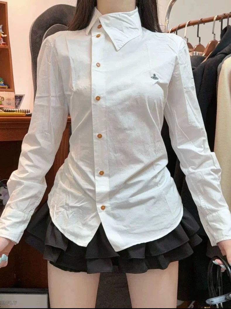 Vivienne Westwood Vivienne Westwood size44 Sloped collar orb shirt asymmetric Size M / US 6-8 / IT 42-44 - 9 Thumbnail
