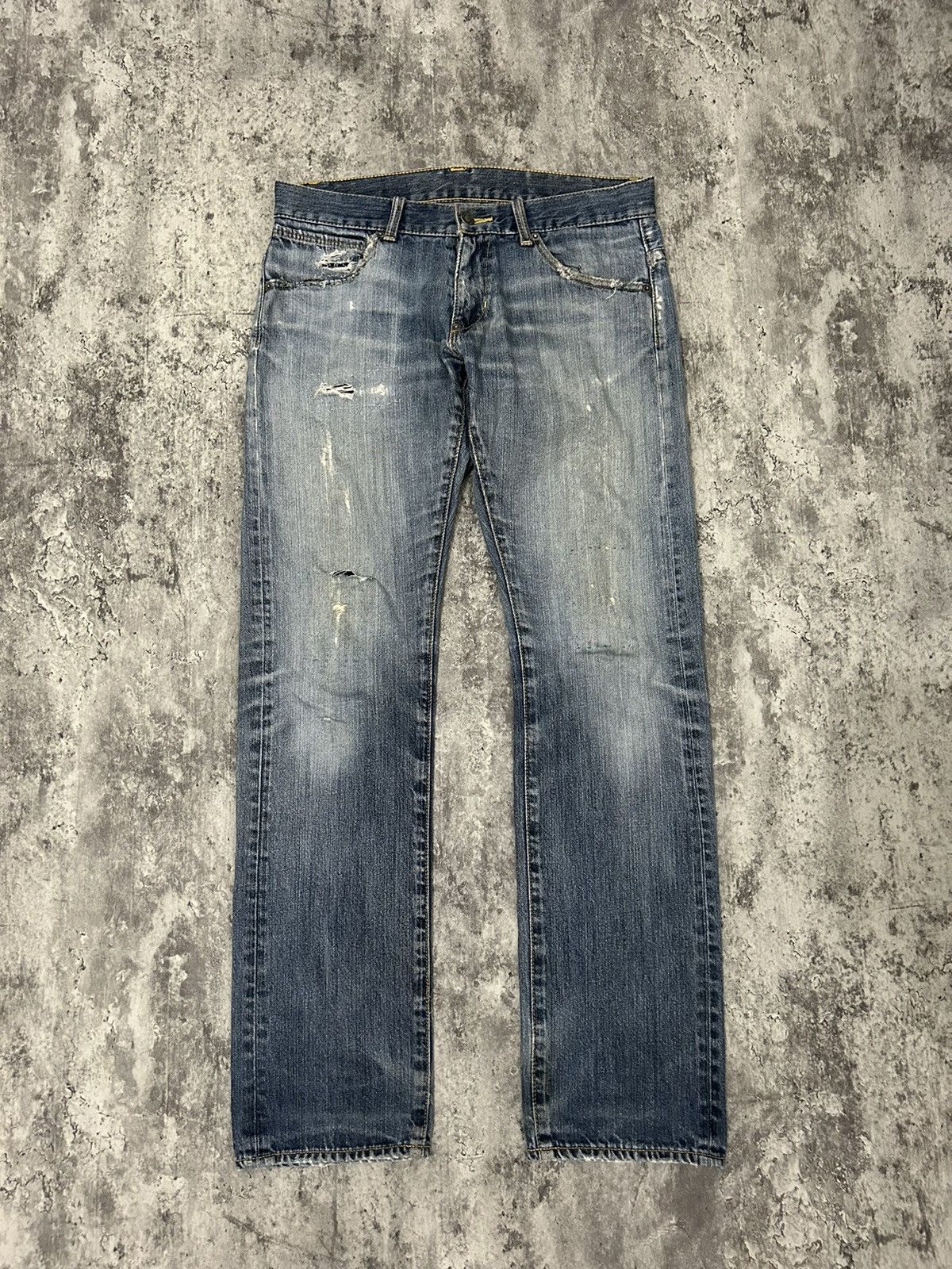Beams Plus × Japanese Brand Beams Japan Faded Wash Distressed Jeans Size US 31 - 1 Thumbnail