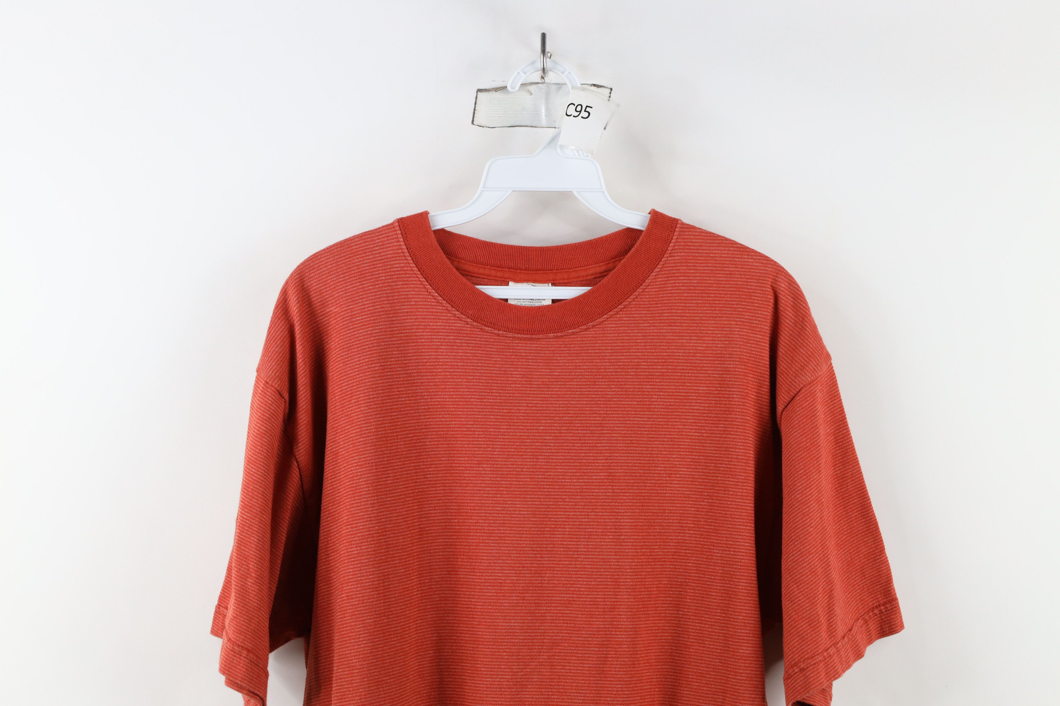 Vintage Vintage 90s Streetwear Striped Short Sleeve T-Shirt Orange Size US M / EU 48-50 / 2 - 2 Thumbnail
