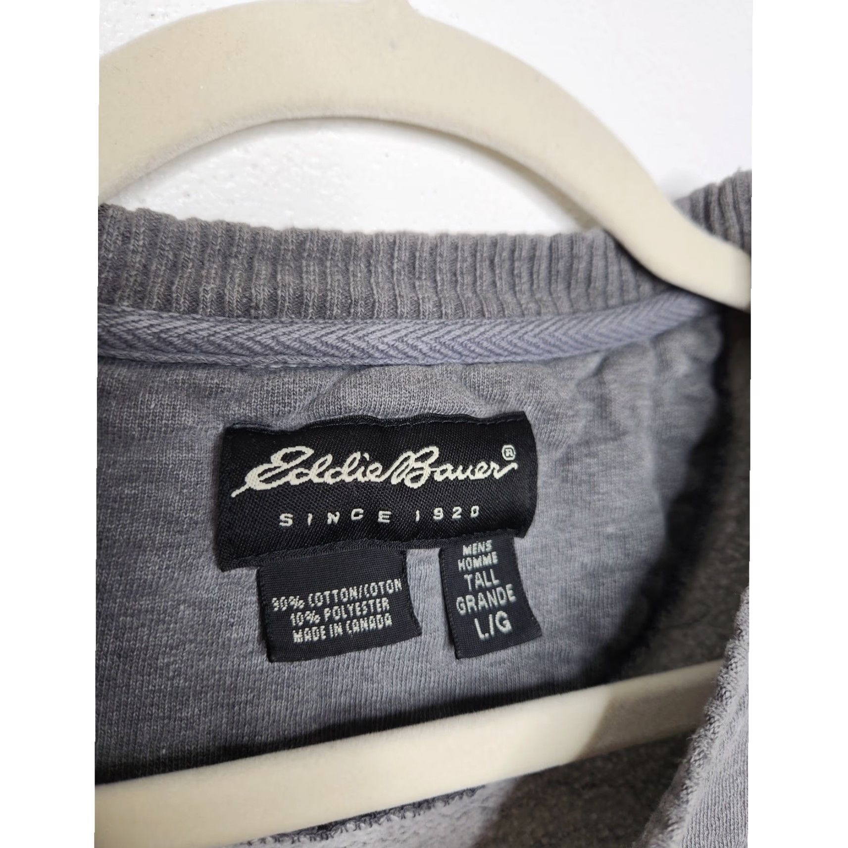 Eddie Bauer VINTAGE Eddie Bauer Sweatshirt/LG/Unisex Adults/Gray Crewneck Pullover with Nature Art (Outdoor) Size US L / EU 52-54 / 3 - 4 Thumbnail