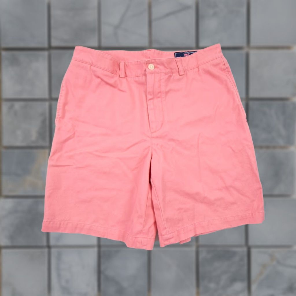 Vineyard Vines Vineyard Vines Shorts Mens 33 Pink Club Chino 8" Flat Front Preppy Cotton Twill Size US 33 - 1 Thumbnail