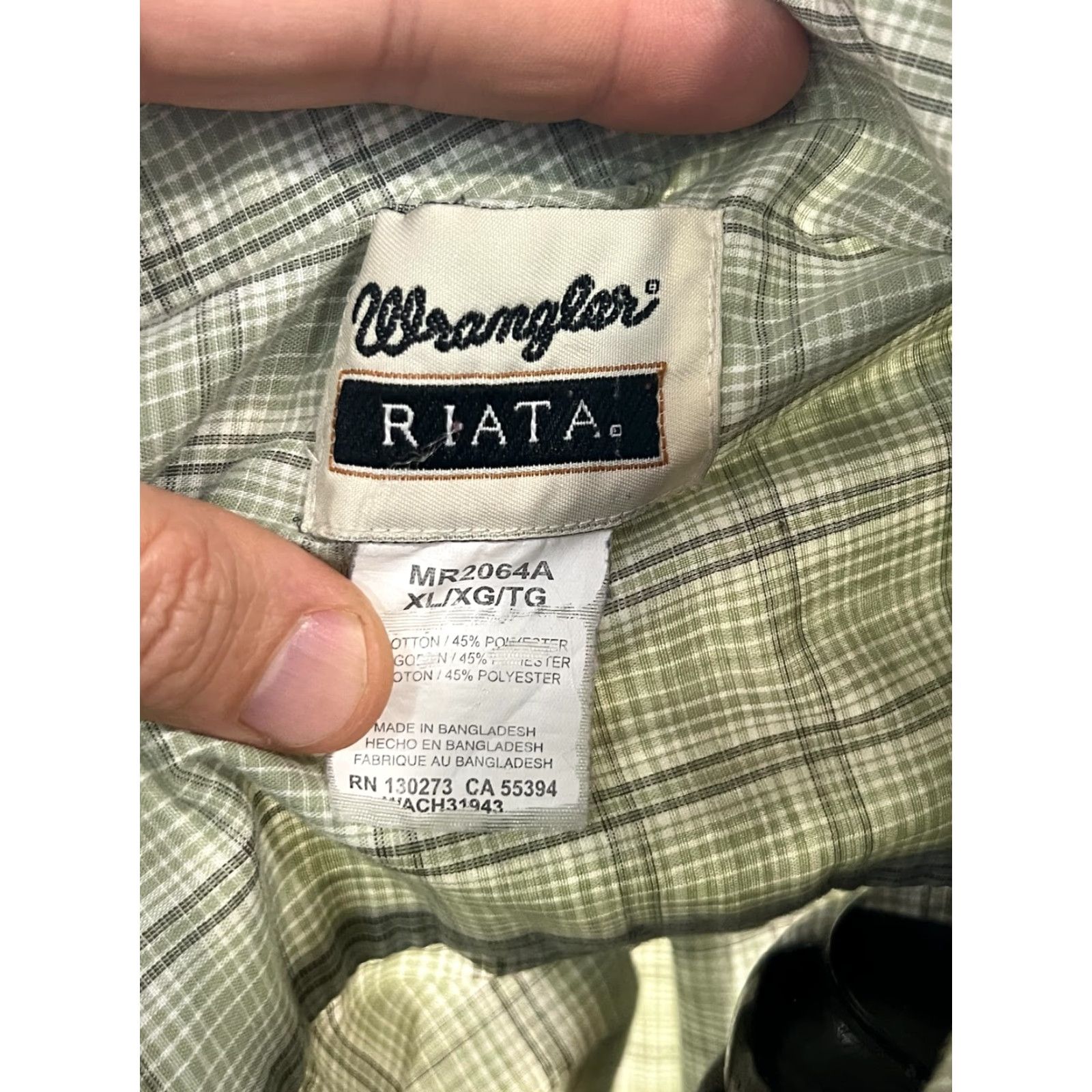 Wrangler VINTAGE Wrangler Riata Green Plaid Shirt Mens XL Long Sleeve Button Up Size US XL / EU 56 / 4 - 8 Thumbnail
