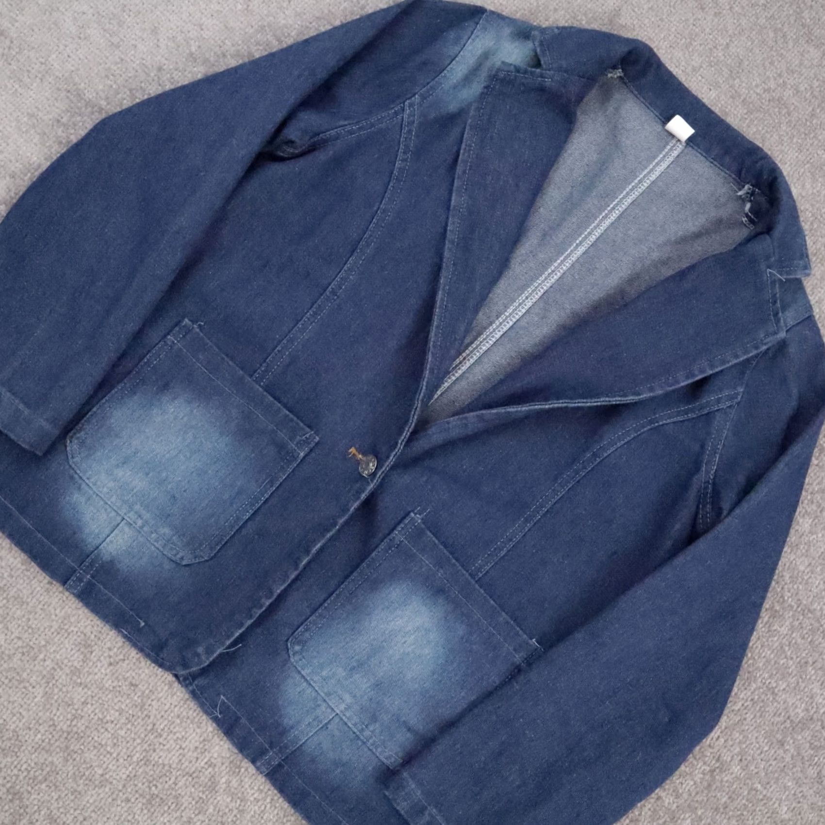 Denime VINTAGE Women's Small Blue Denim Long Sleeve Chore Coat 90s Classic Size S / US 4 / IT 40 - 6 Thumbnail