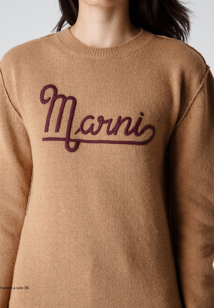 Marni $790 Marni Roundneck Sweater Brown Size XS / US 0-2 / IT 36-38 - 5 Thumbnail