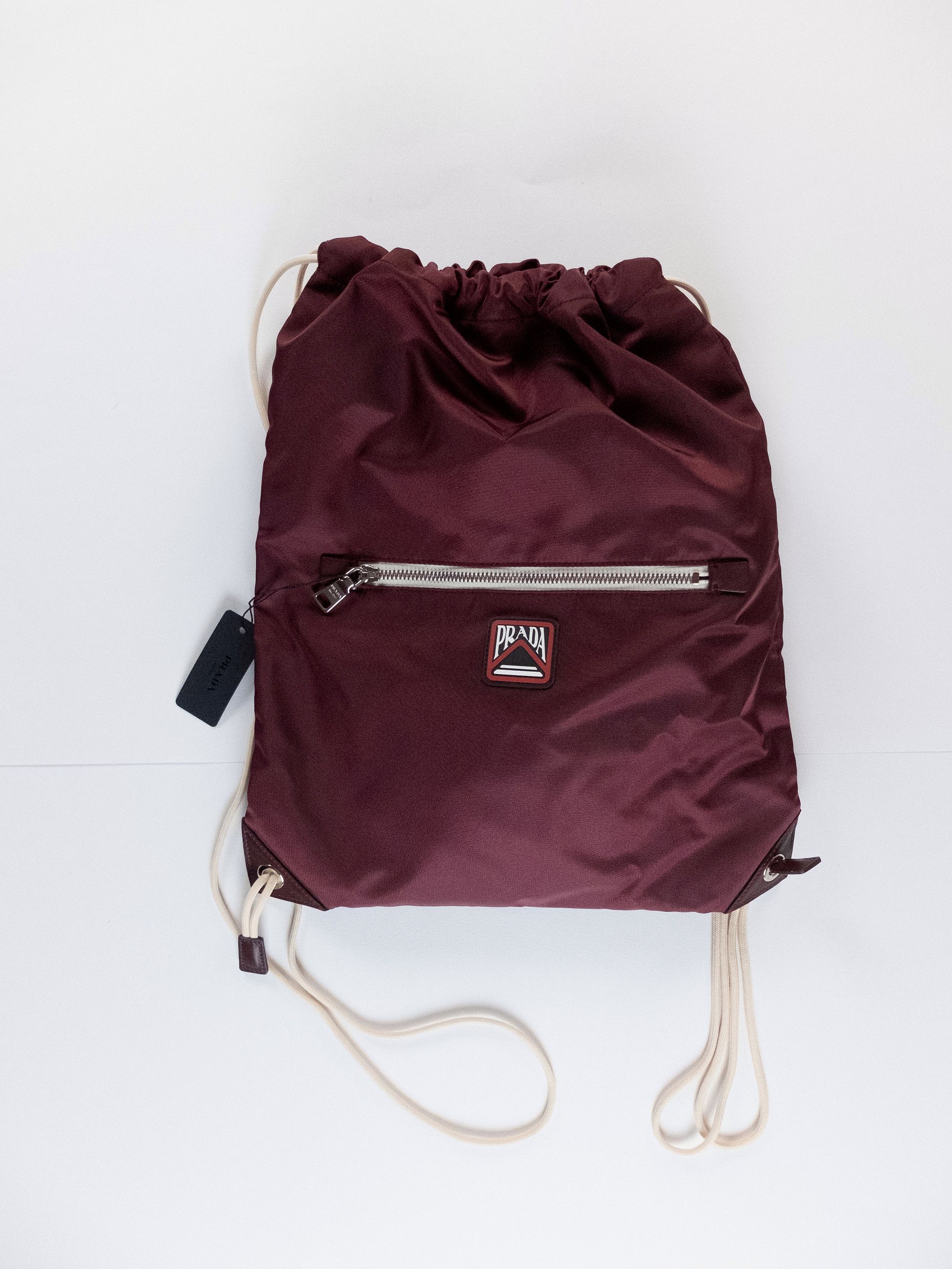 Prada PRADA burgundy Tessuto nylon drawstring backpack Size ONE SIZE - 2 Thumbnail