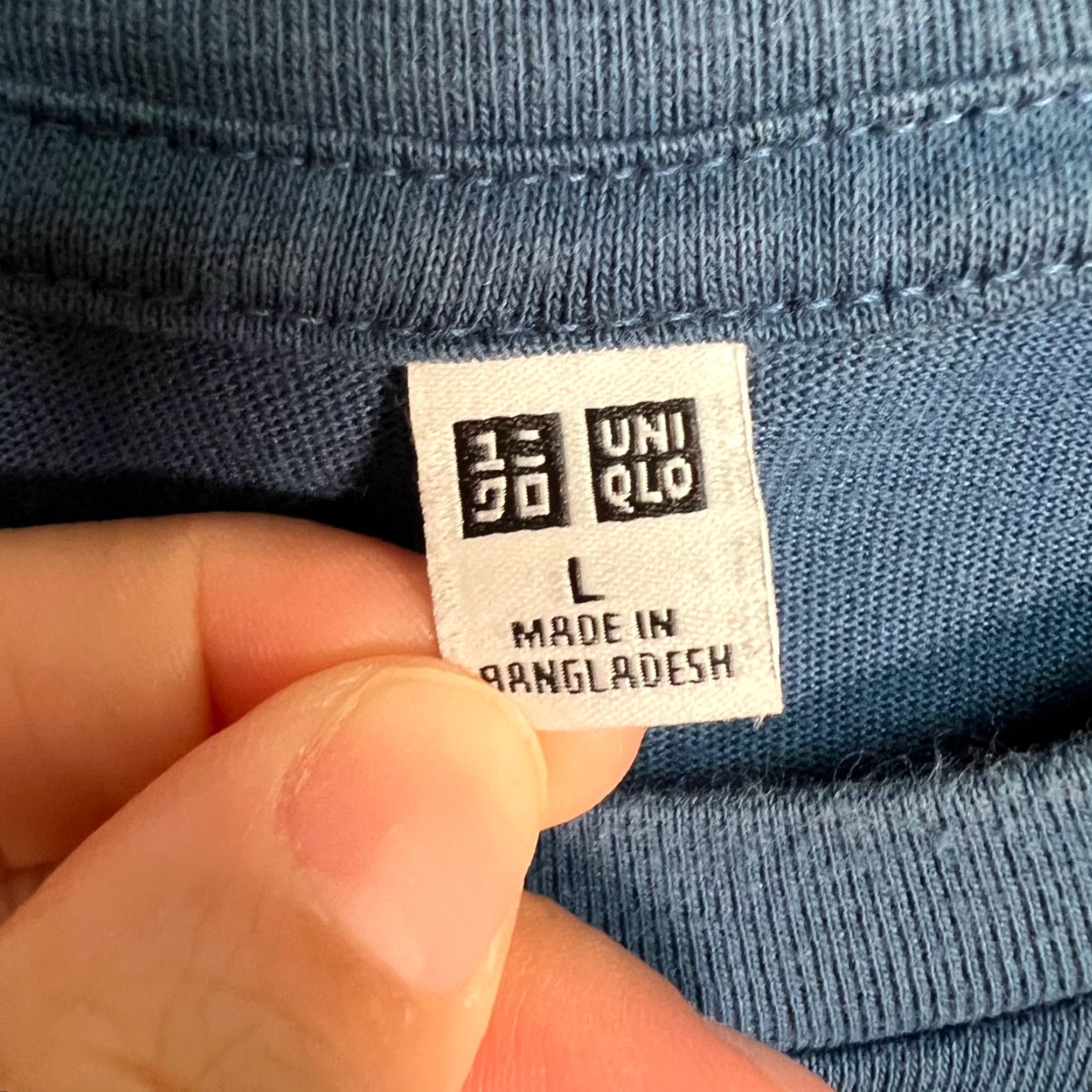 Uniqlo VINTAGE Uniqlo Shirt Mens Large Blue Crew Neck Cotton Blend Size US L / EU 52-54 / 3 - 3 Thumbnail