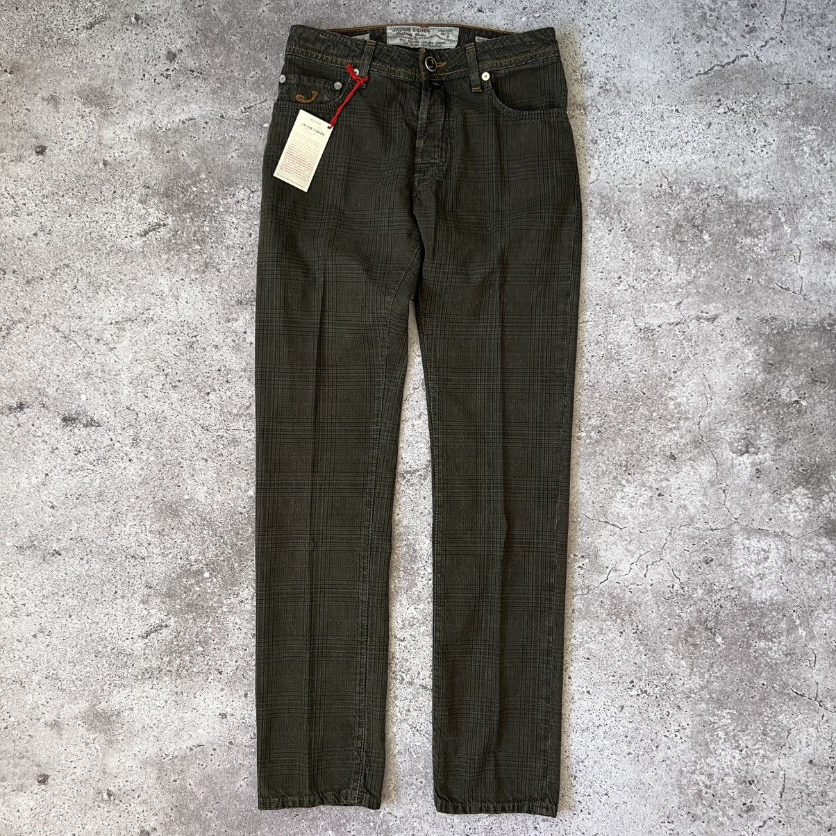 Jacob Cohen Jacob Cohen J688 Special Edition Slim Fit Checked Jeans Size US 31 - 1 Thumbnail