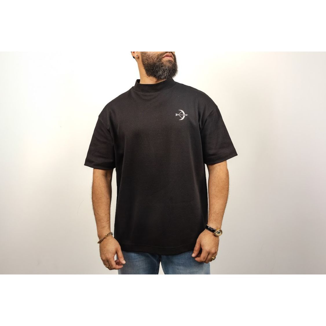 Other Oversized Boxy Tee Black Mock Neck Heavyweight S Size US S / EU 44-46 / 1 - 2 Thumbnail
