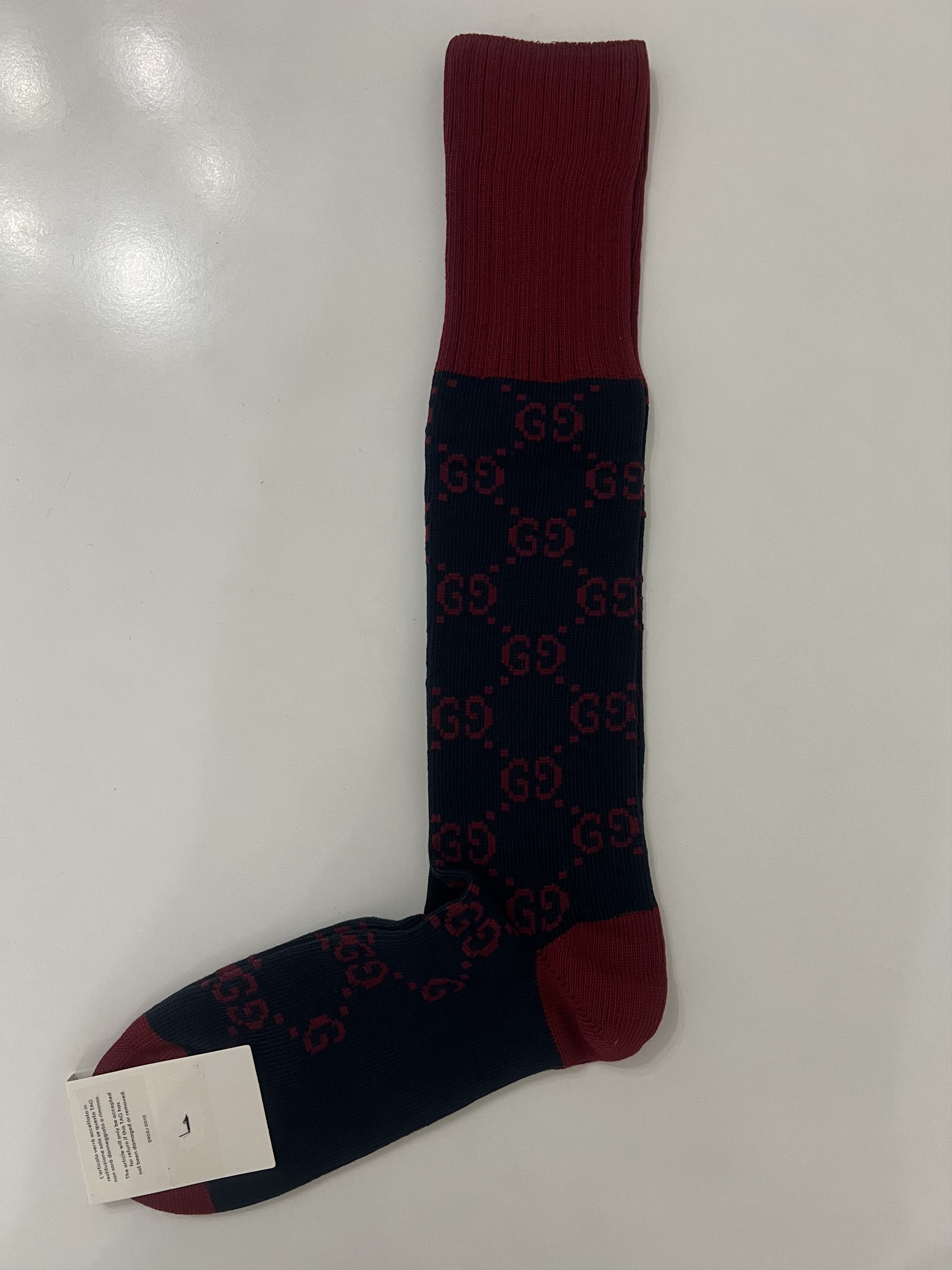 Gucci GUCCI - GG PRINT SOCKS, BLUE/RED, SIZE L Size ONE SIZE - 4 Thumbnail