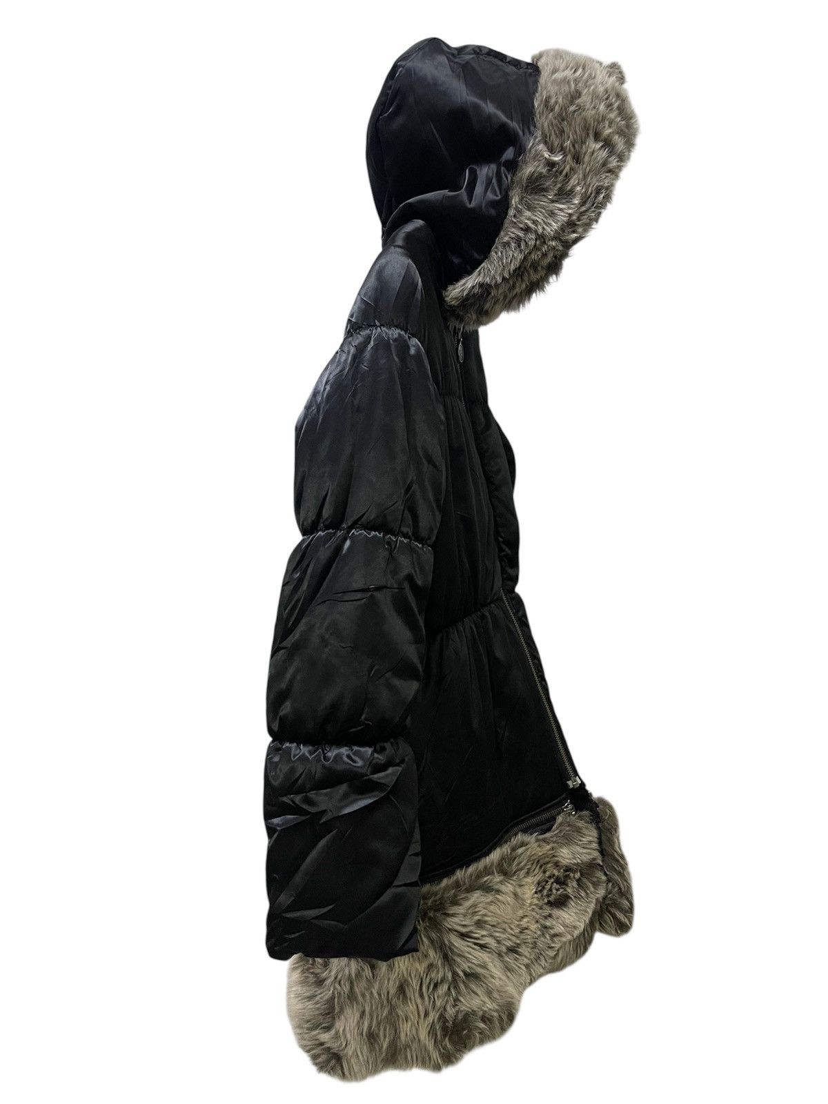 Jean Paul Gaultier Junior Gaultier Girls Black Faux Fur Trim Winter Coat Jacket Size S / US 4 / IT 40 - 5 Thumbnail