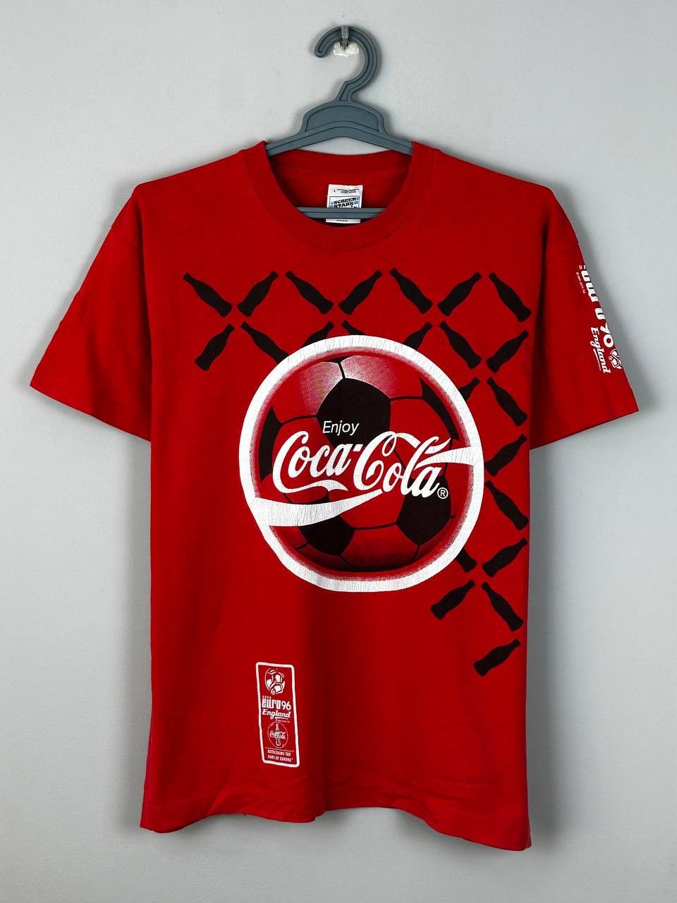 Coca Cola UEFA EURO 1996 ENGLAND Coca-Cola Graphic Print T-shirt Size US L / EU 52-54 / 3 - 1 Thumbnail
