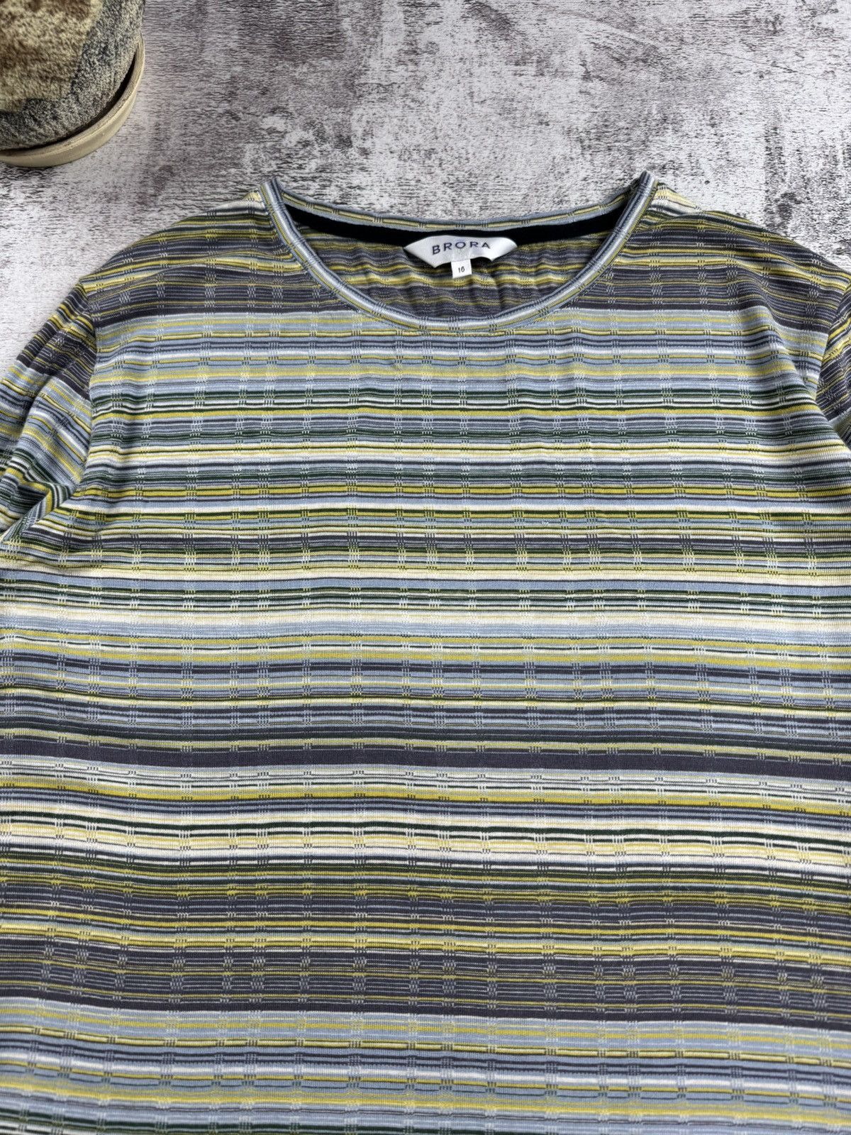 Vintage BRORA Viscose Striped 16 Size Longsleeve Pullover Sweatshirt Size XXL / US 16-18 / IT 52-54 - 10 Thumbnail