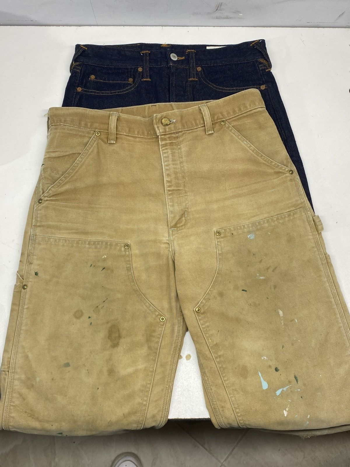 Carhartt Carhartt Vintage Double Knee Canvas Work Pants 33x34 Beige Size US 34 / EU 50 - 18 Thumbnail