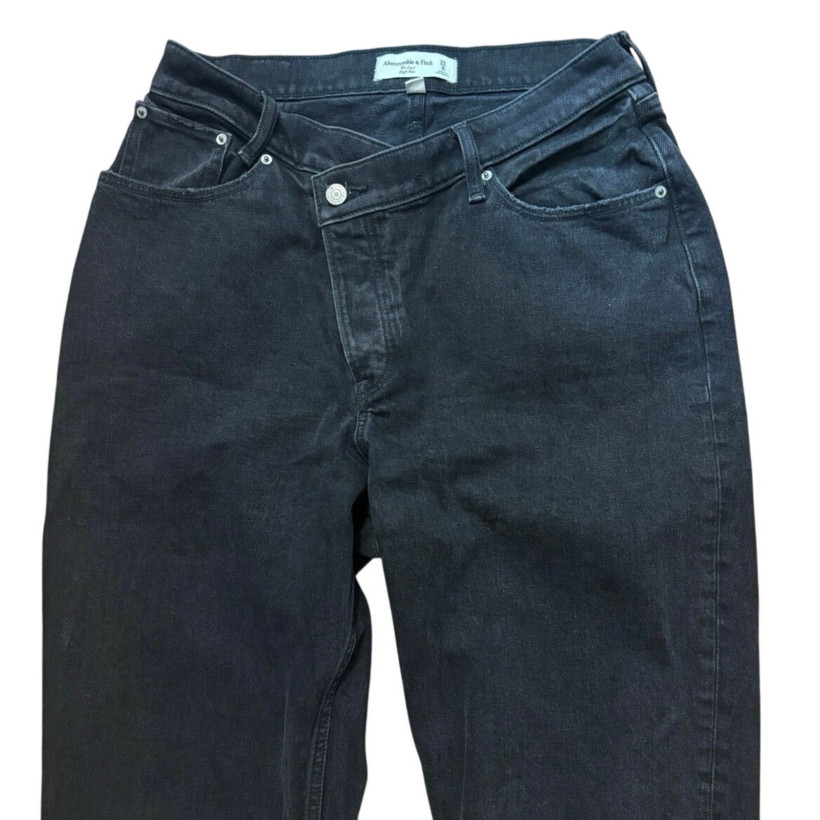 Abercrombie & Fitch Abercrombie & Fitch Dad High Rise Curve Love Jean Black 8R Size 30" / US 8 / IT 44 - 2 Thumbnail