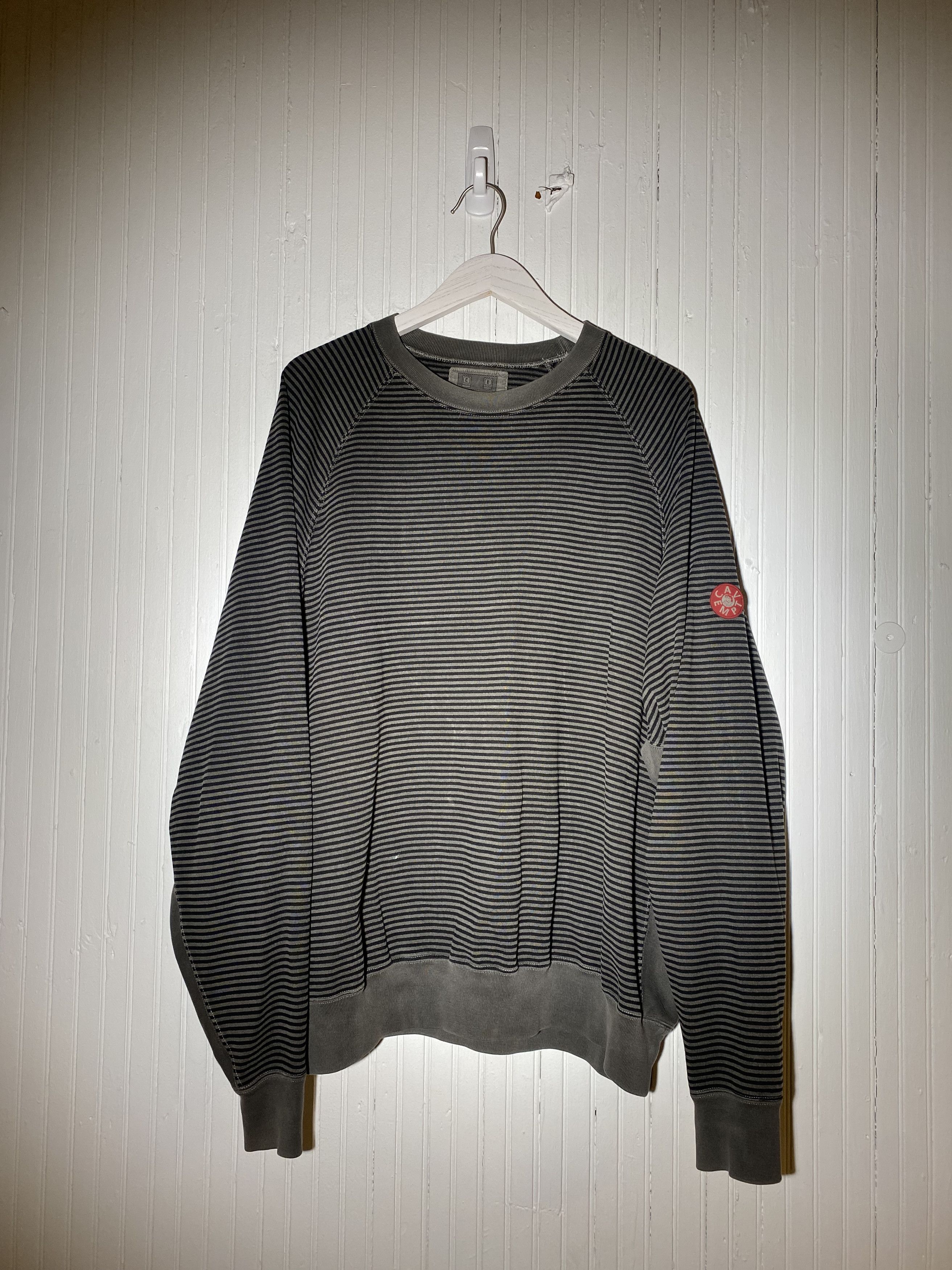 image of Cav Empt Overdye Stripe Crewneck in Grey, Men's (Size XL)