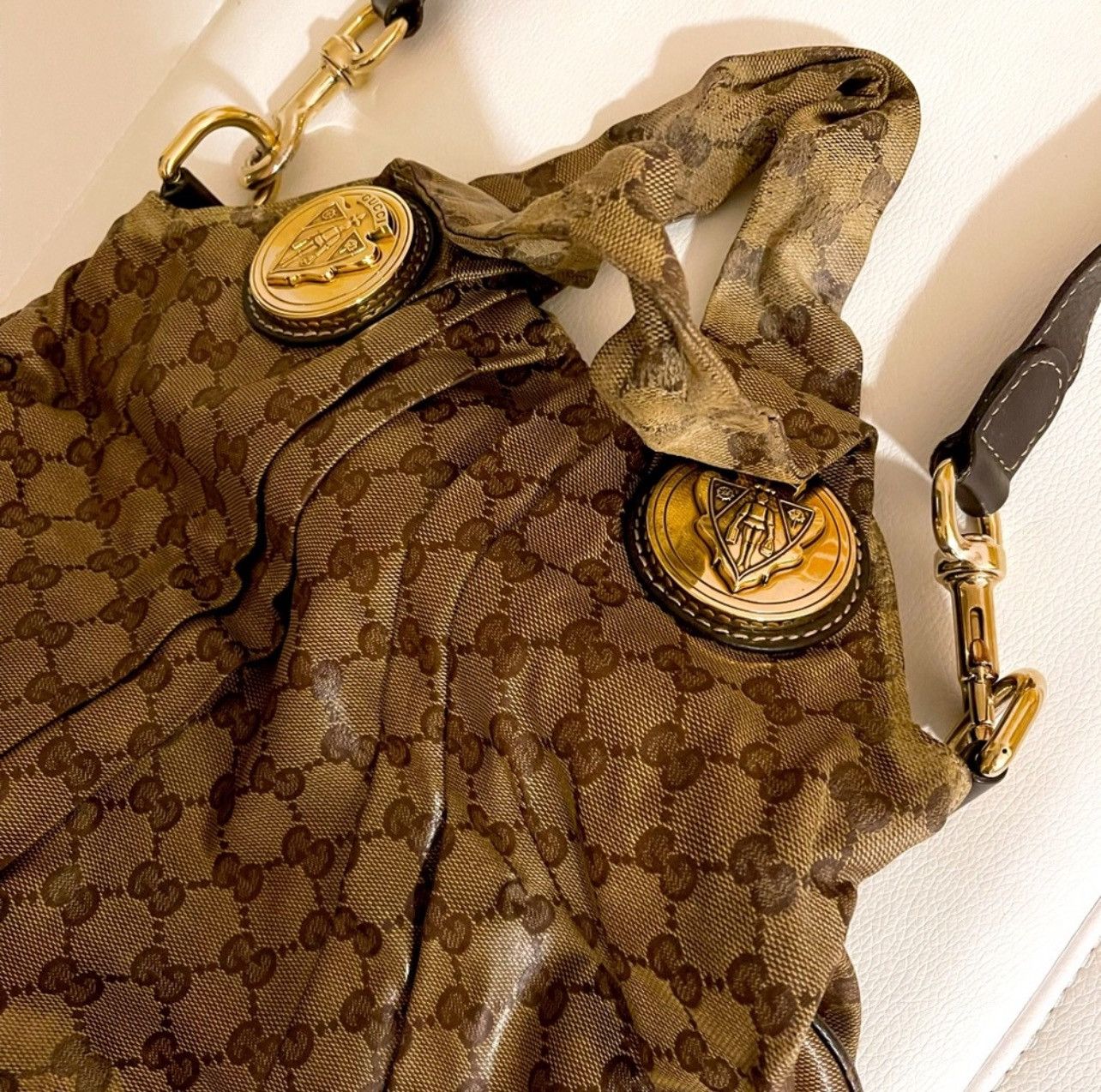 Gucci Gucci Brown GG crystal Canvas Small Hysteria Hobo Bag Size ONE SIZE - 2 Thumbnail