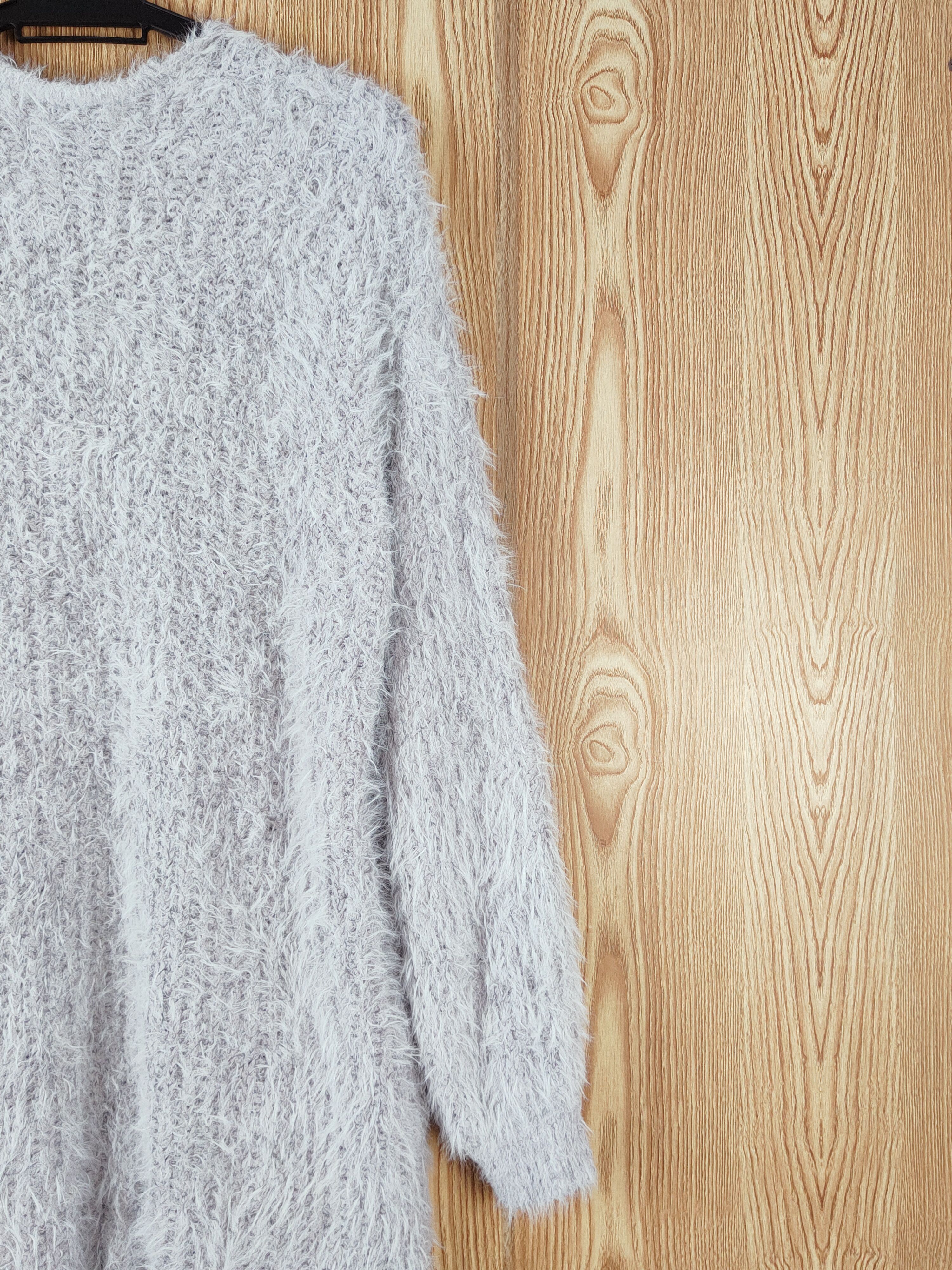 Japanese Brand × Vintage VINTAGE RARE OZOC Dark Gray Fur Mohair Knitwear Cardigan Size L / US 10 / IT 46 - 10 Thumbnail