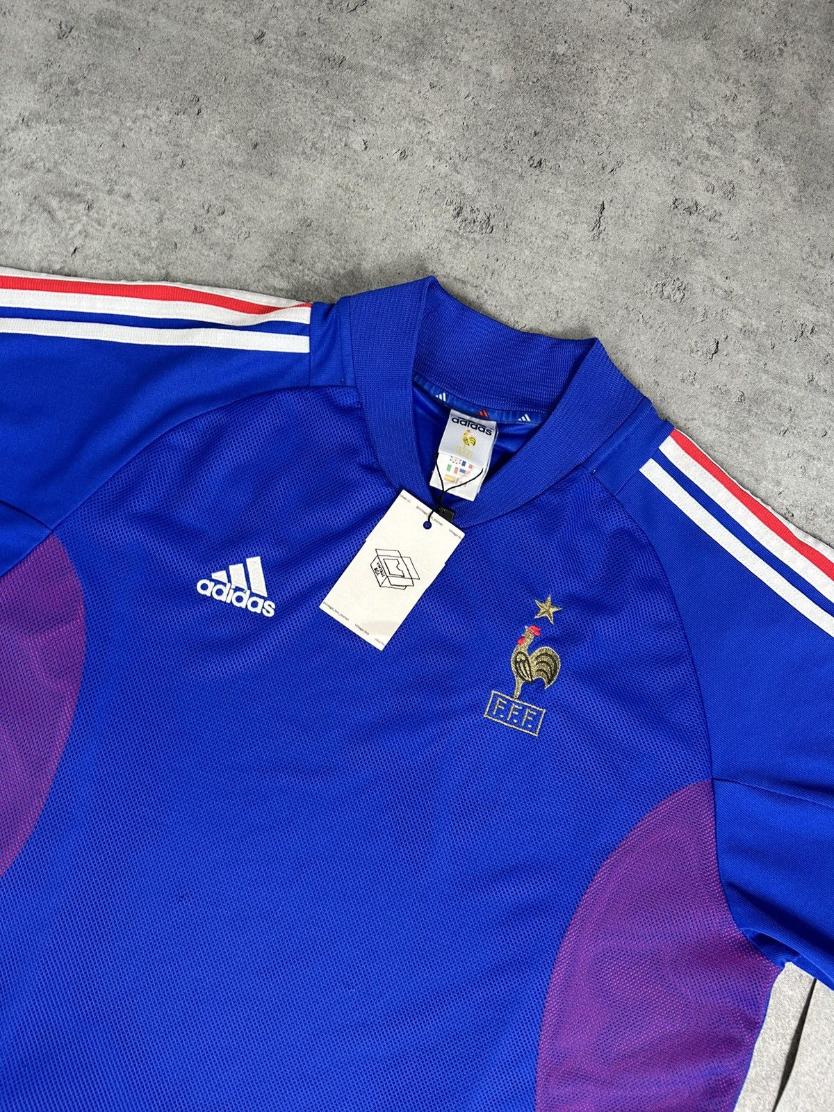 Adidas × Vintage France 2002 Home Kit Adidas Djorkaef retrokit Size US XL / EU 56 / 4 - 3 Thumbnail
