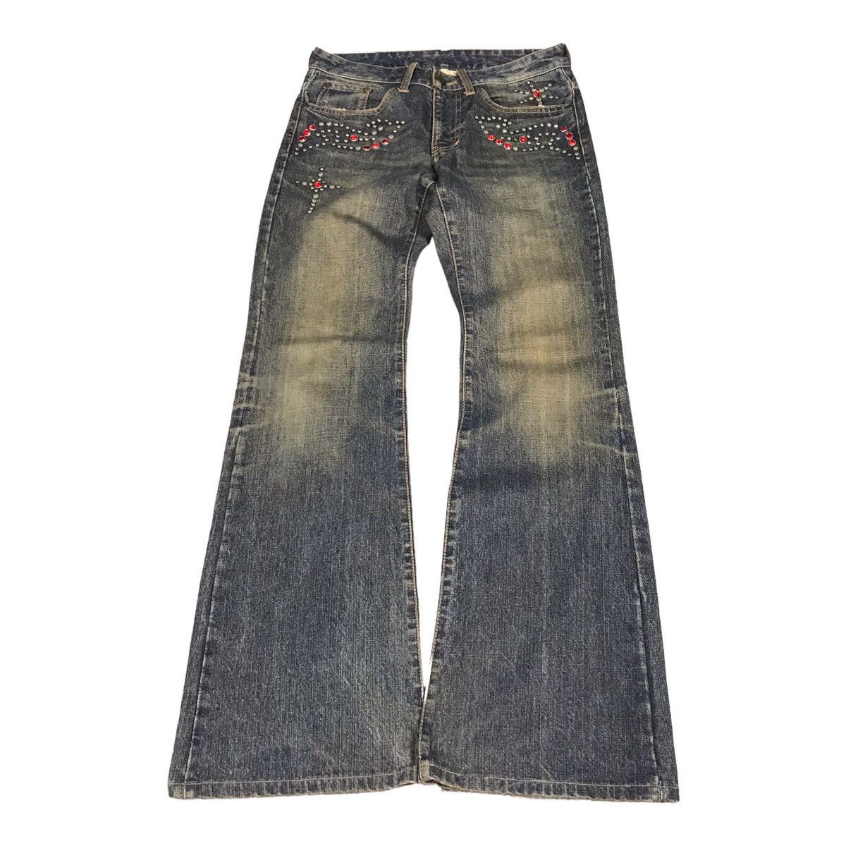 If Six Was Nine JAPAN STYLE FLARE DENIM CUSTOM CULTJPE BOOTCUT PANTS Size US 28 / EU 44 - 1 Thumbnail