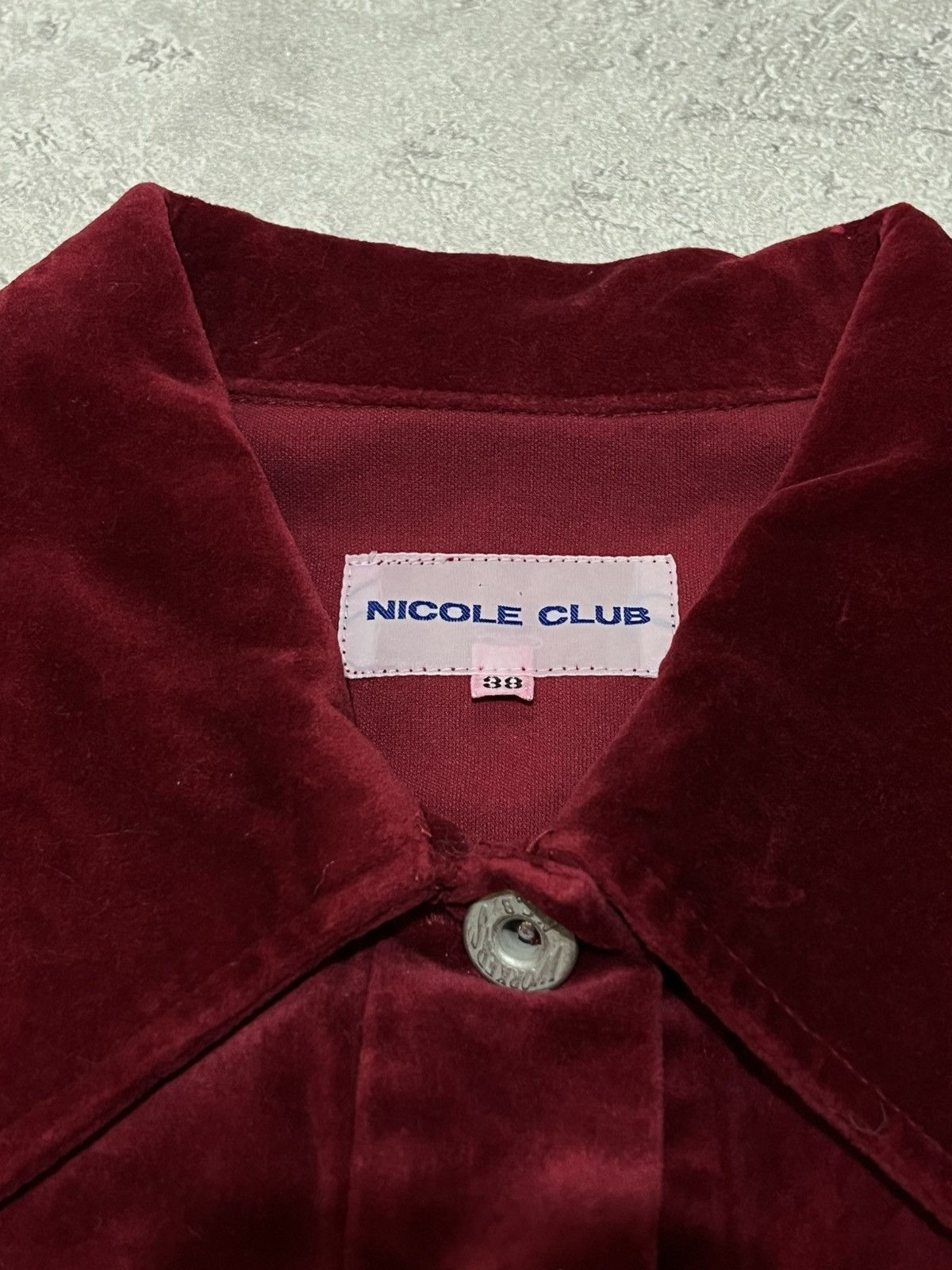 Japanese Brand Nicole Club Red Velvet Jacket Workers Size XS / US 0-2 / IT 36-38 - 8 Thumbnail