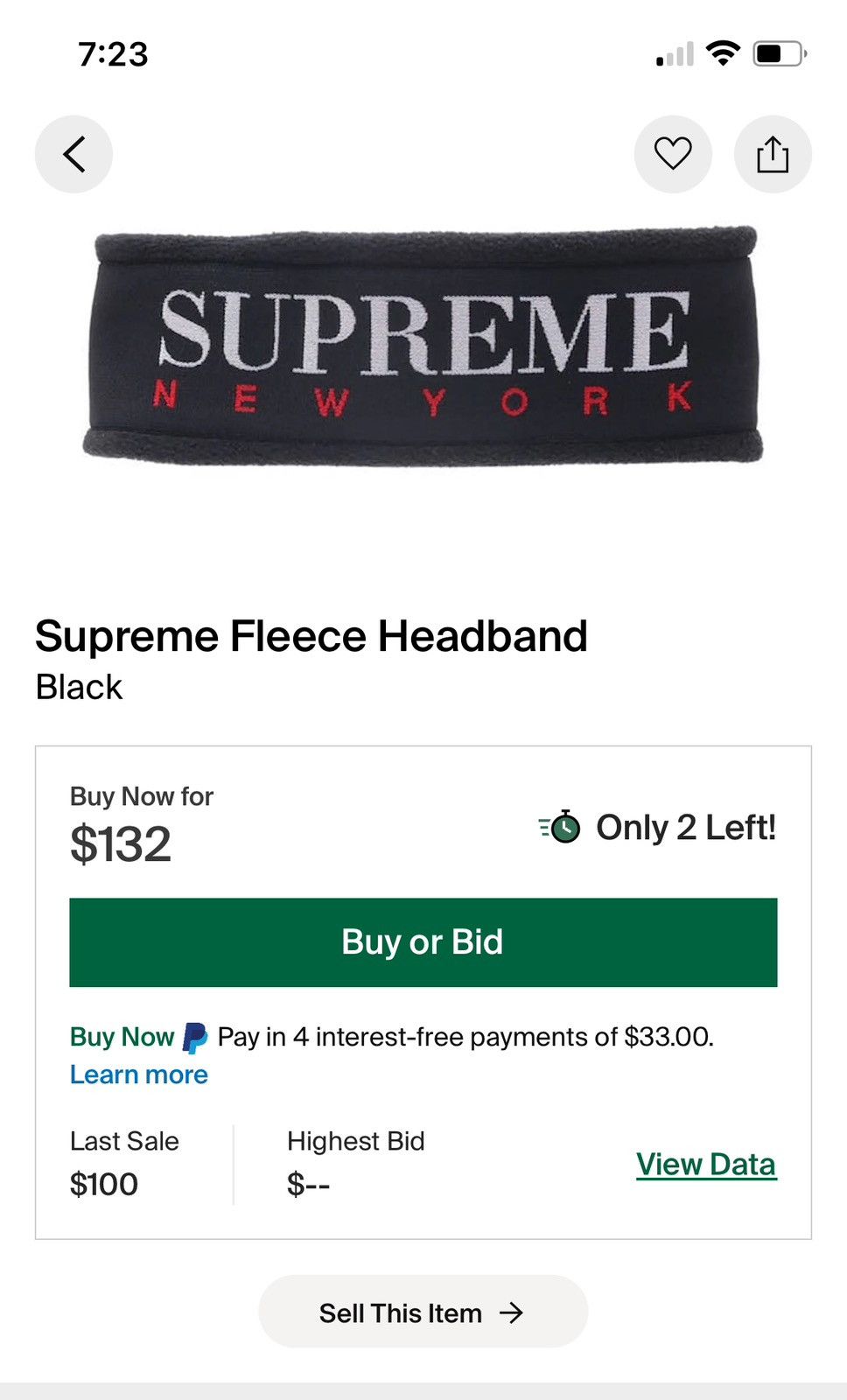 Supreme Supreme fleeced headband Size ONE SIZE - 2 Thumbnail