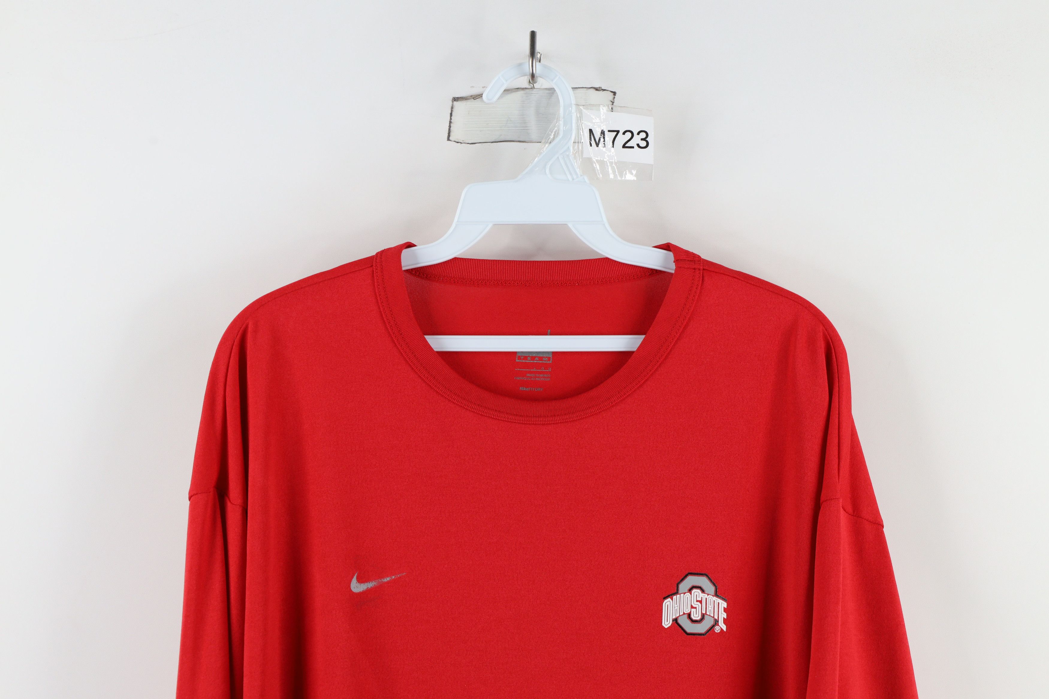 Nike × Vintage Vintage Nike Swoosh Ohio State University Long Sleeve Shirt Size US L / EU 52-54 / 3 - 2 Thumbnail