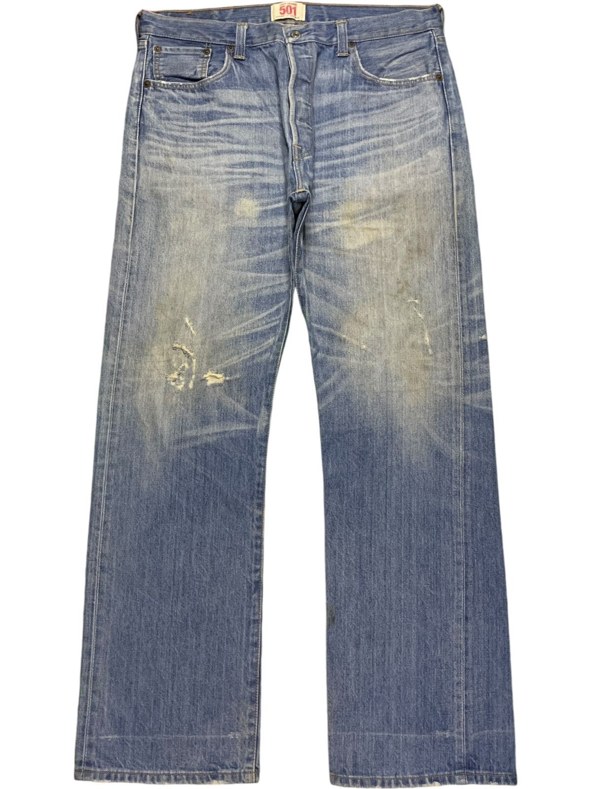 Levi's × Levi's Vintage Clothing Vintage 90s Levis 501 Faded Mud Wash Distressed Baggy Jeans Size US 36 / EU 52 - 1 Thumbnail