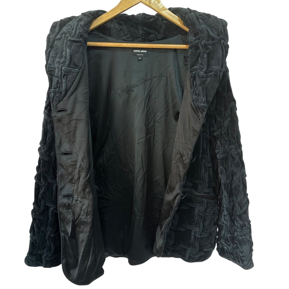 Giorgio Armani Vintage GIORGIO ARMANI Quilted Velvet Jacket Made in Italy Size M / US 6-8 / IT 42-44 - 4 Thumbnail