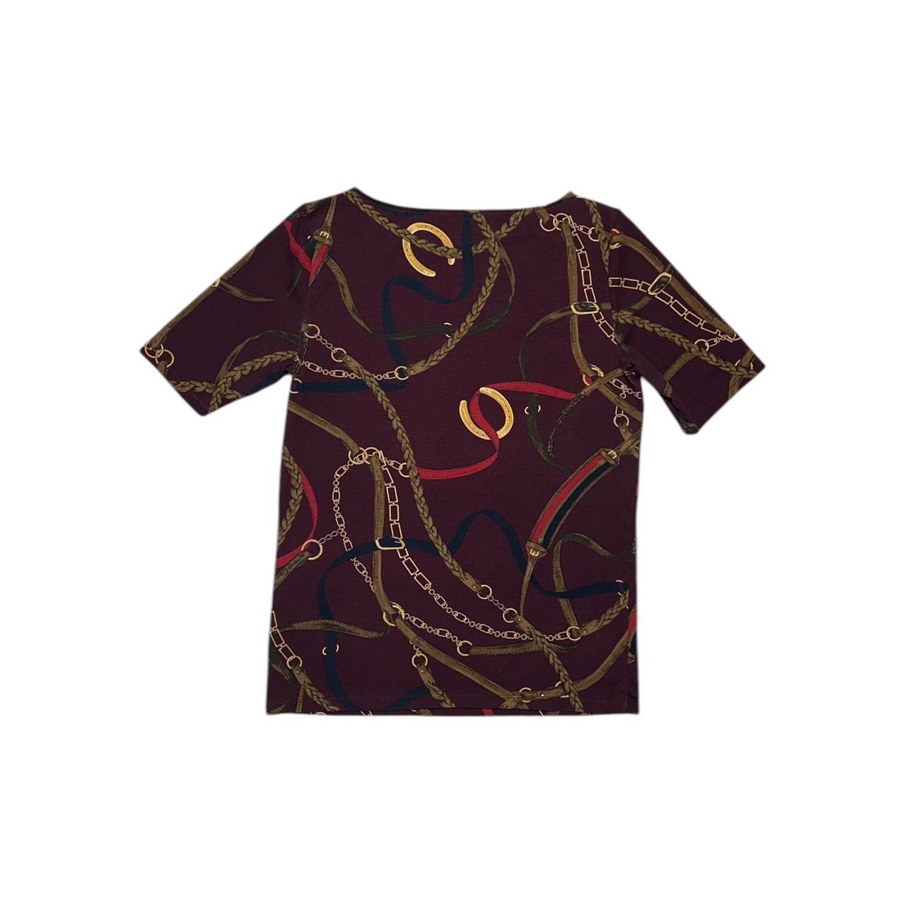 Polo Ralph Lauren × Vintage Lauren Ralph Lauren Chain & Buckle AOP T-Shirt Size L / US 10 / IT 46 - 2 Thumbnail