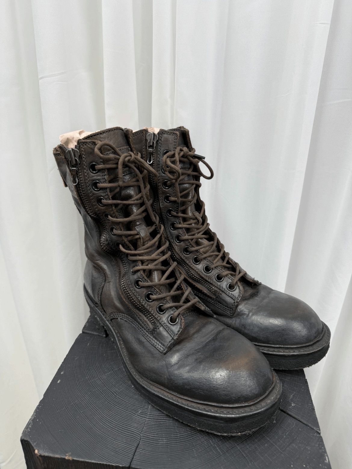 Julius Julius Single Zip Lace Up Combat Boots | Grailed