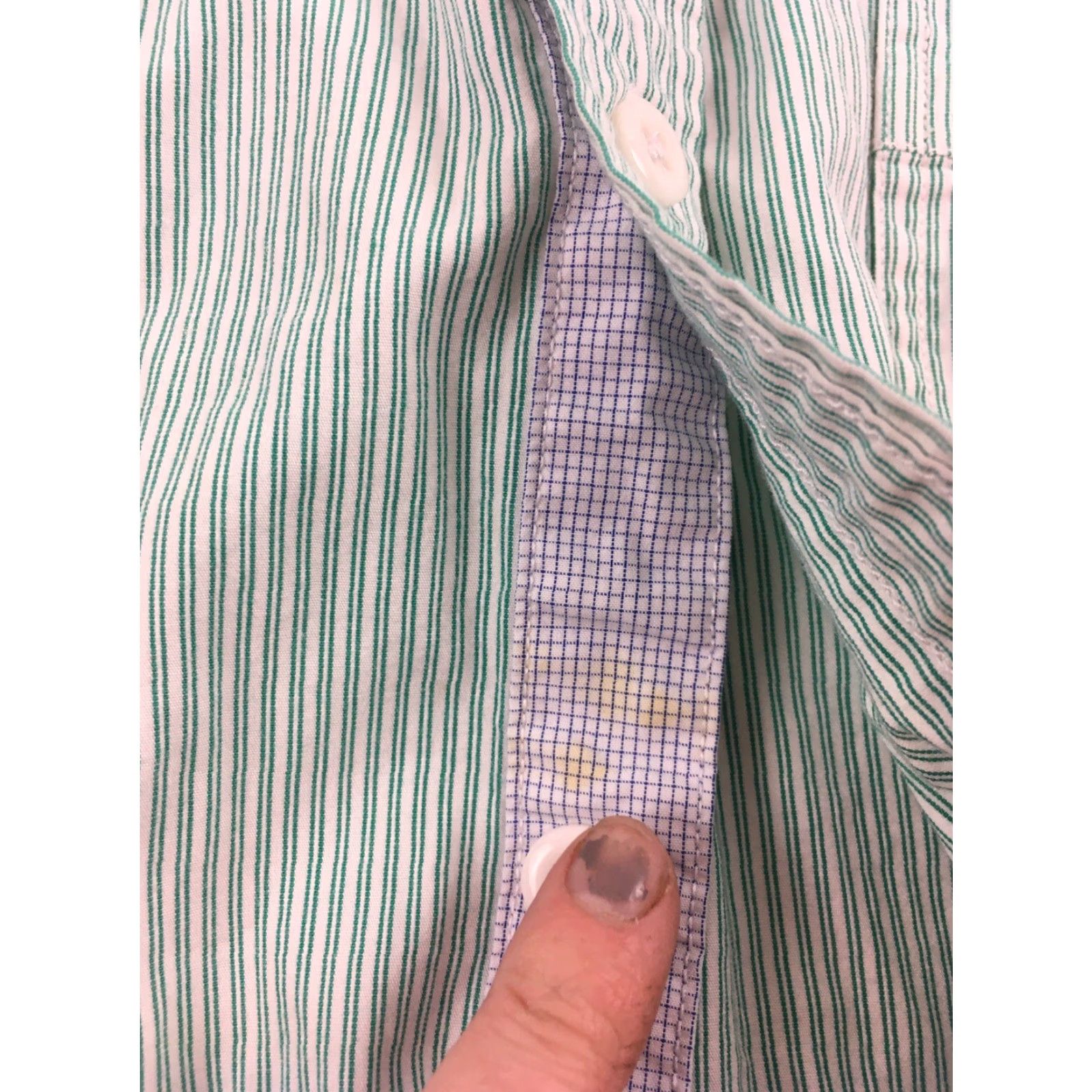 American Eagle Outfitters American Eagle Outfitters Shirt Men M Green White Striped Button Down Size US M / EU 48-50 / 2 - 6 Thumbnail