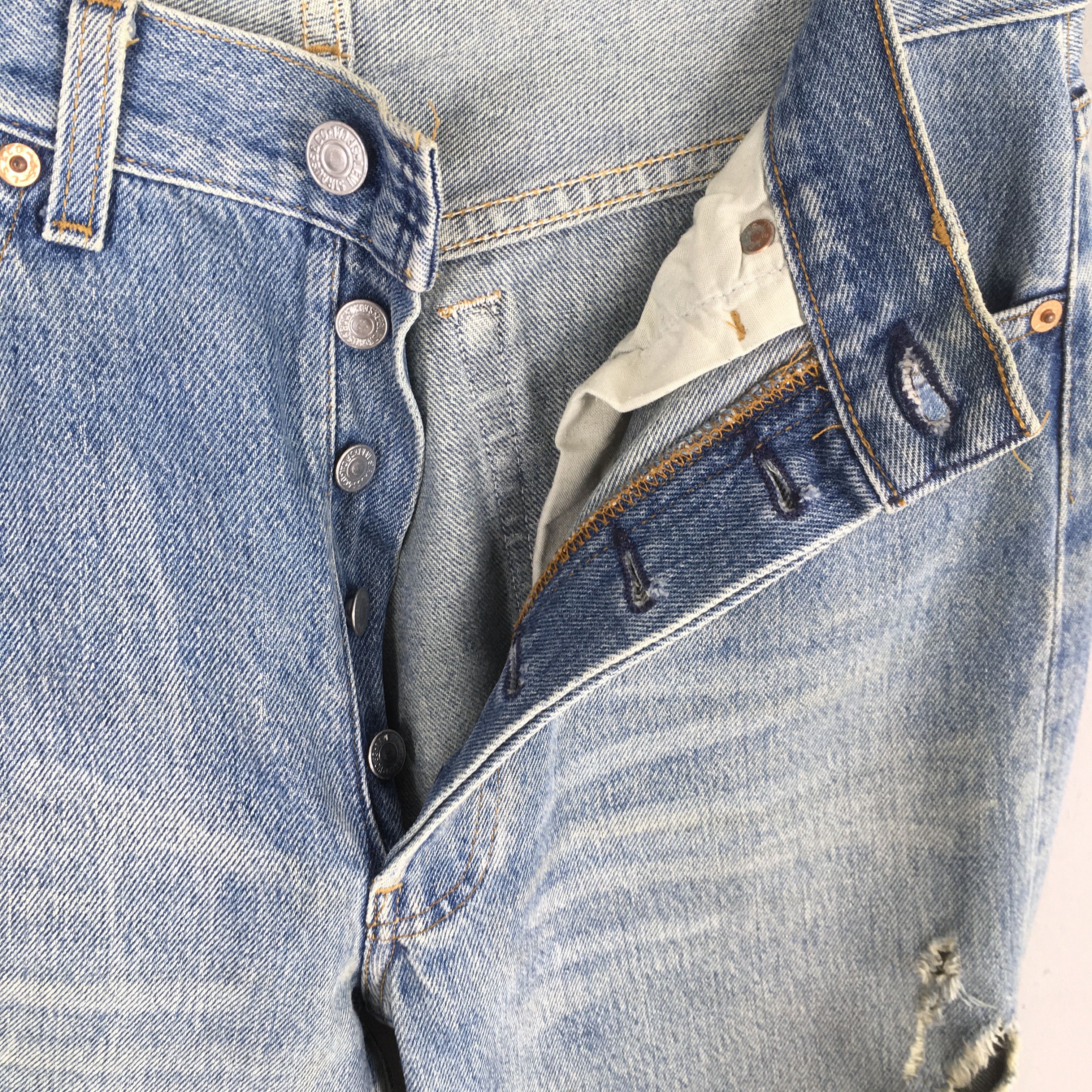 Levi's Size 29x28.5 Vintage 90s Levi's 501 Distressed Jeans S1081 Size US 29 - 6 Thumbnail