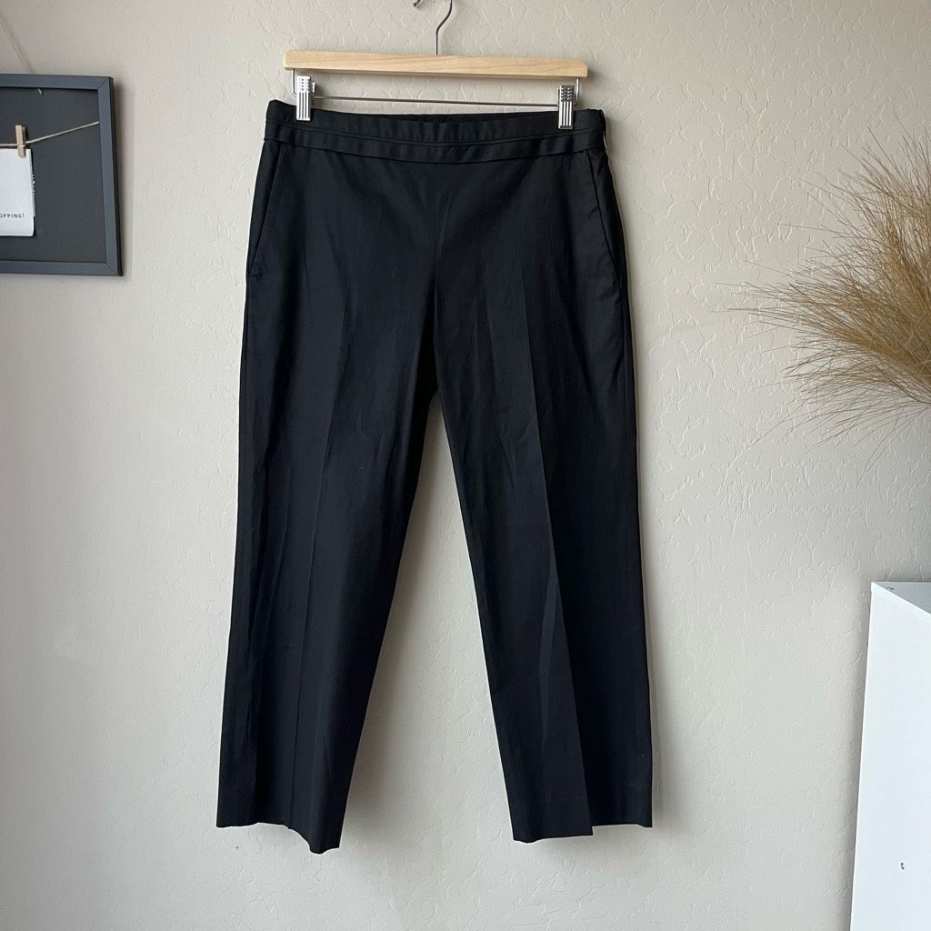 The Row The Row Black Mid Rise Straight Leg Cropped Cotton Trouser P Size 28" / US 6 / IT 42 - 1 Thumbnail