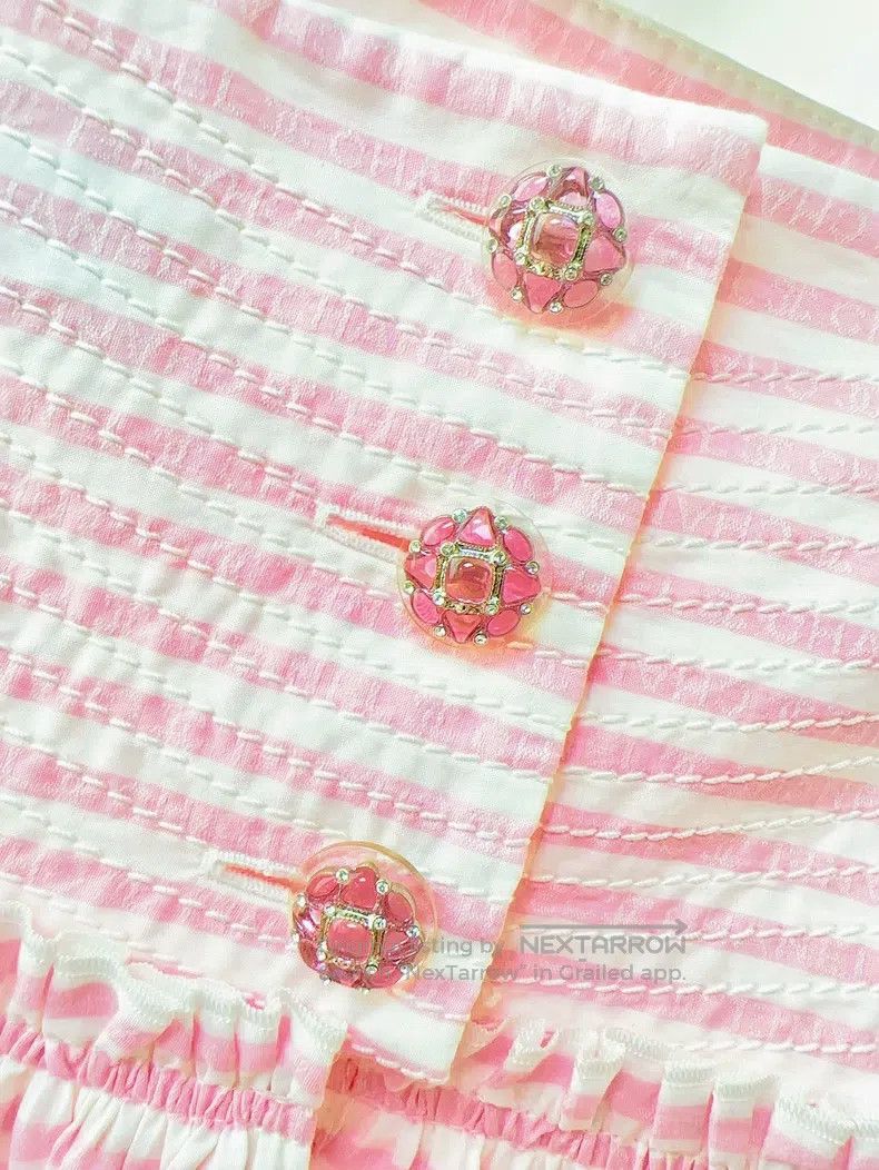 Chanel Chanel 24S early spring pink striped dark pattern letter l Size 25" / US 0 / IT 36 - 4 Thumbnail