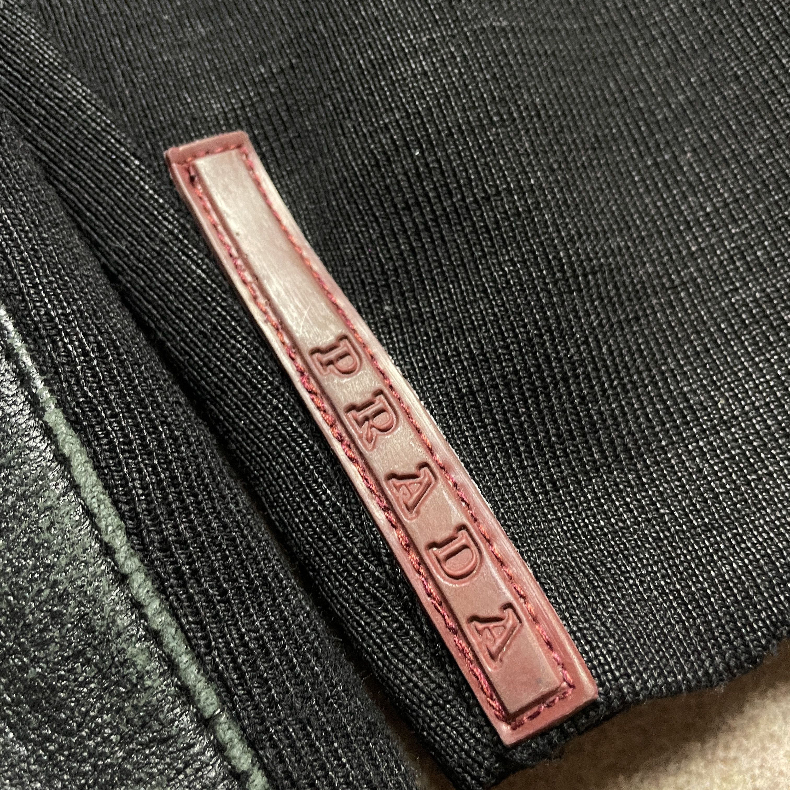 Prada 🚩 PRADA Red Tab Vintage 90s Leather Jacket Black Men Bomber Size US L / EU 52-54 / 3 - 2 Thumbnail