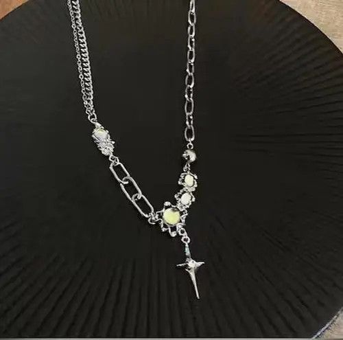 Jewelry STAR Crystal Gem Chain Link Pendant Necklace Size ONE SIZE - 5 Thumbnail