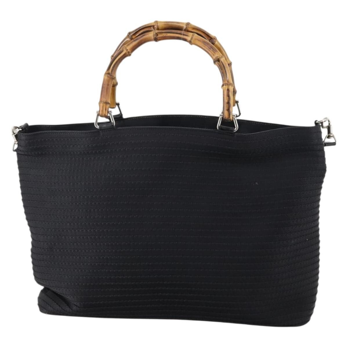 Gucci GUCCI Bamboo Hand Bag Nylon Black Size ONE SIZE - 2 Thumbnail