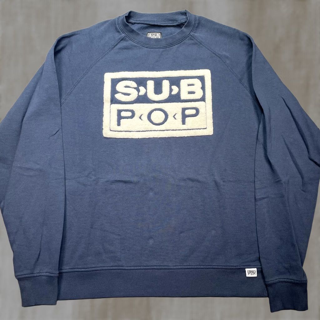 Vintage SUB POP Sweatshirt Mens M Blue Records Logo Fleece Pullover Crewneck Graphic Print Size US M / EU 48-50 / 2 - 1 Thumbnail