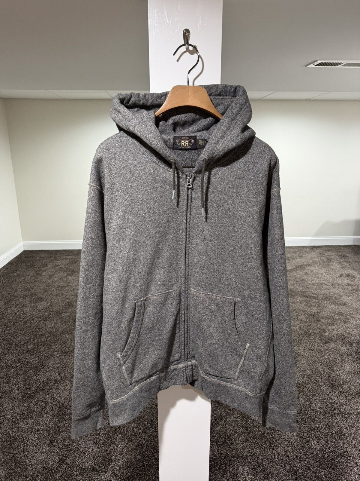 RRL Ralph Lauren RRL Ralph Lauren Gray French Terry Zip Up Hoodie Size US XL / EU 56 / 4 - 17 Thumbnail