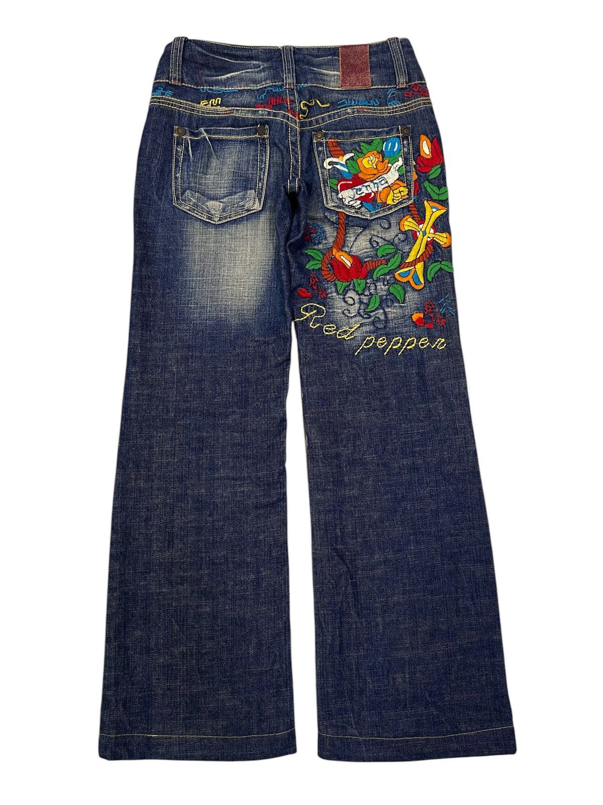 Japanese Brand × Vintage Vintage Red Pepper US Patent Denim Sand Wash Ripped Jeans Size US 27 - 4 Thumbnail