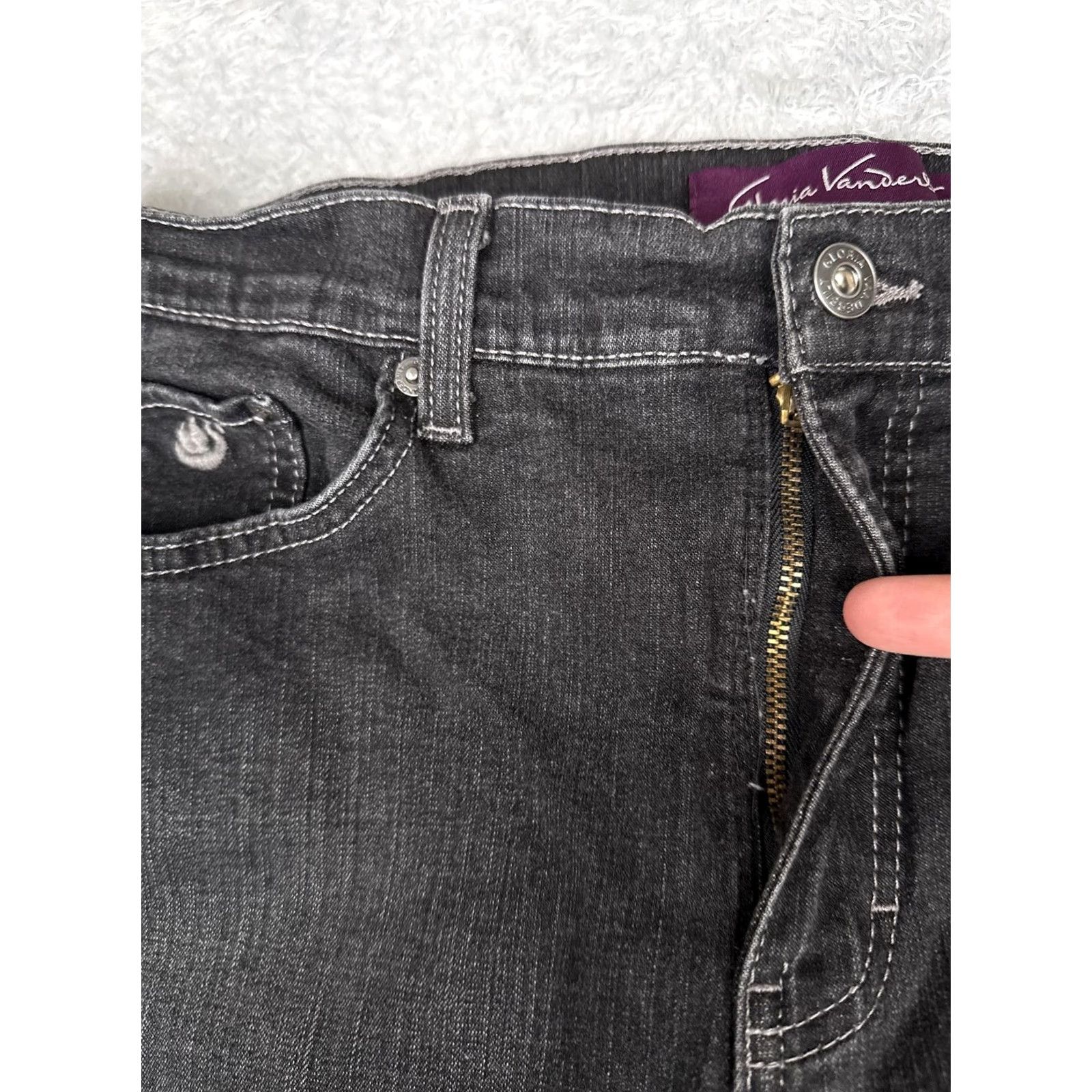 Gloria Vanderbilt Gloria Vanderbilt Jeans Giselle Bootcut Womens 14 Gray Mid Rise Stretch 34x32 Size 36" / US 14 / IT 50 - 5 Thumbnail