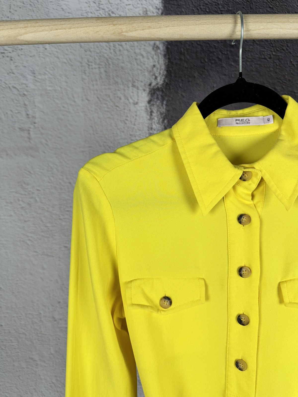 RED Valentino R.E.D. Valentino pure silk yellow belted blouse luxury Size M / US 6-8 / IT 42-44 - 3 Thumbnail