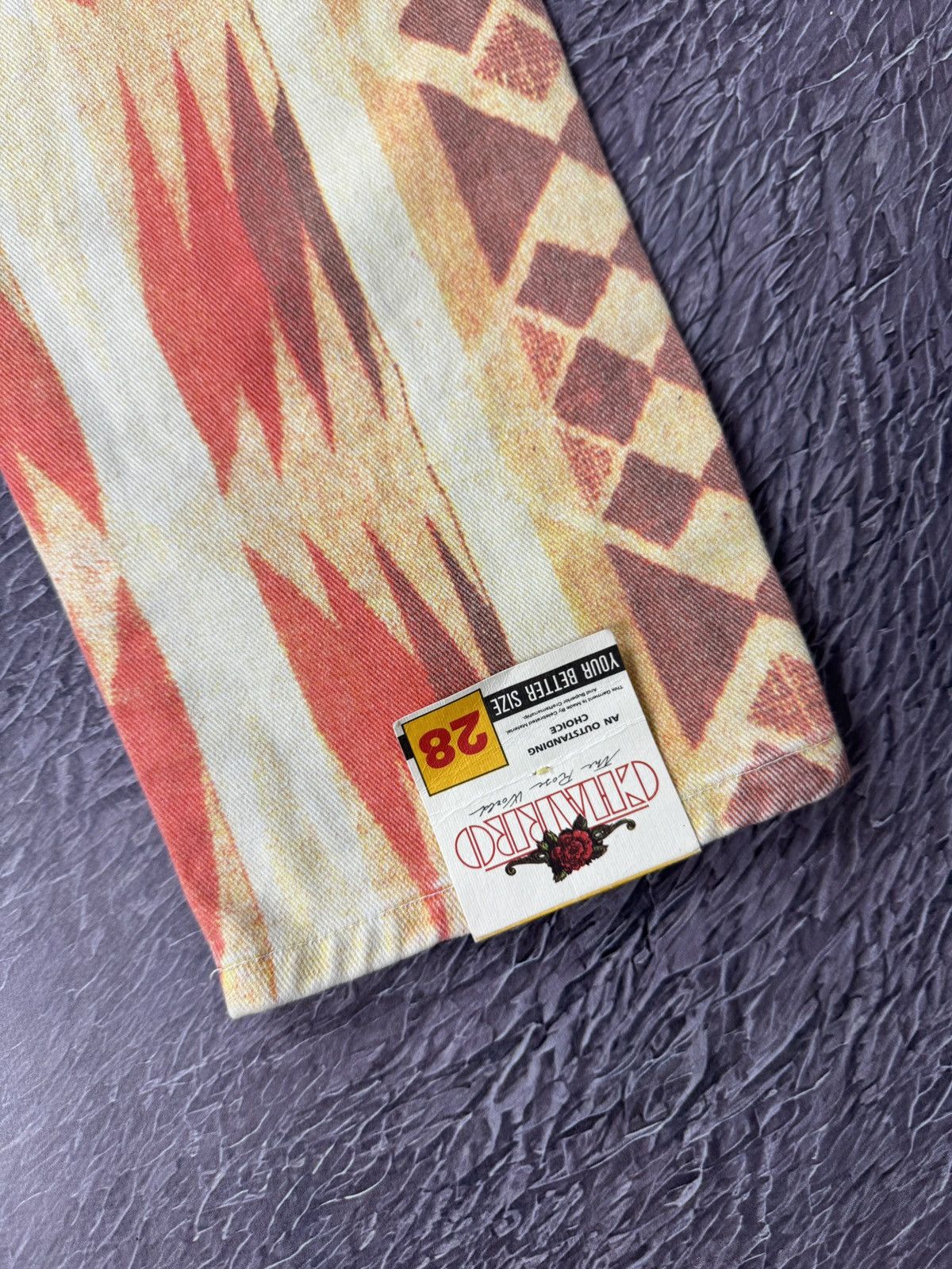 Vintage El Charro Tijuana BNWT allover pattern denim jeans pants Size 26" / US 2 / IT 38 - 16 Thumbnail