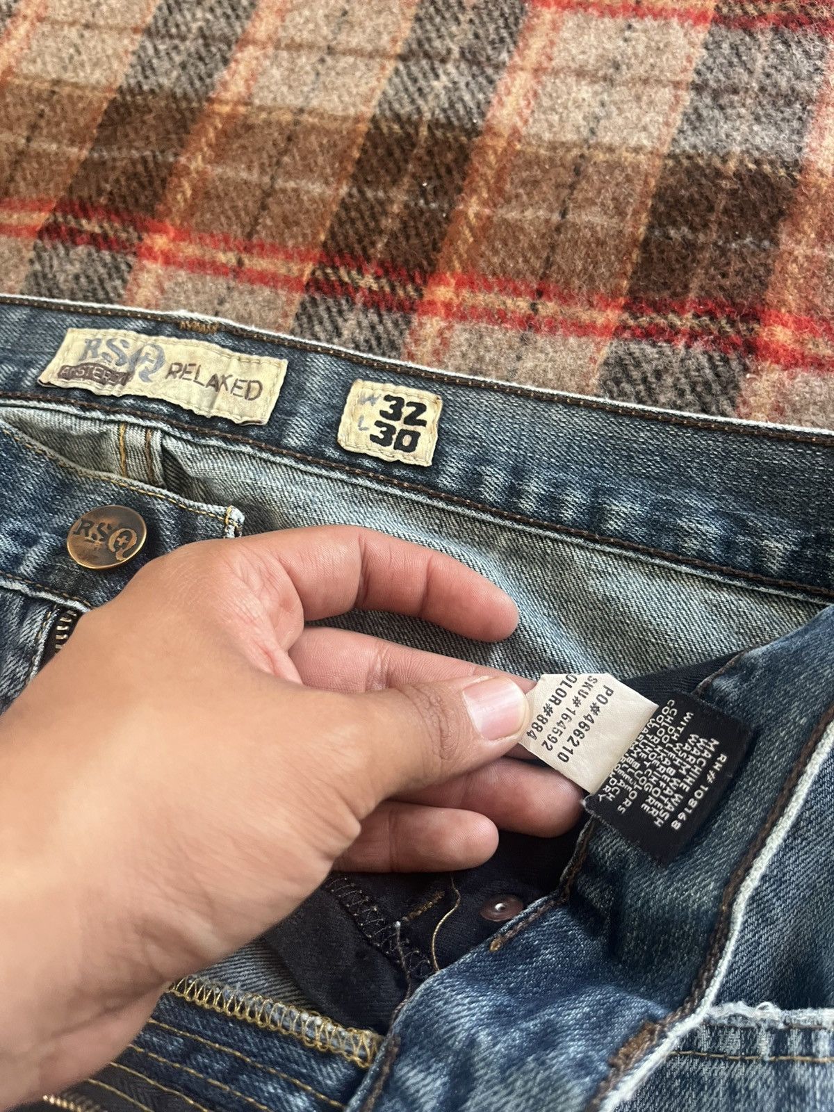 Rsq Vintage 2000’s Skater Grunge Destressed RSQ Y2K Denim Jeans Size US 32 / EU 48 - 8 Thumbnail
