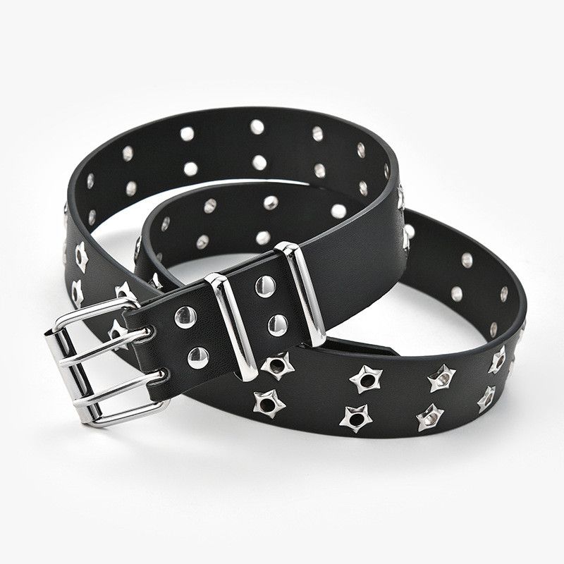 Japanese Brand Star eye rivet double pin buckel belt Size ONE SIZE - 1 Thumbnail