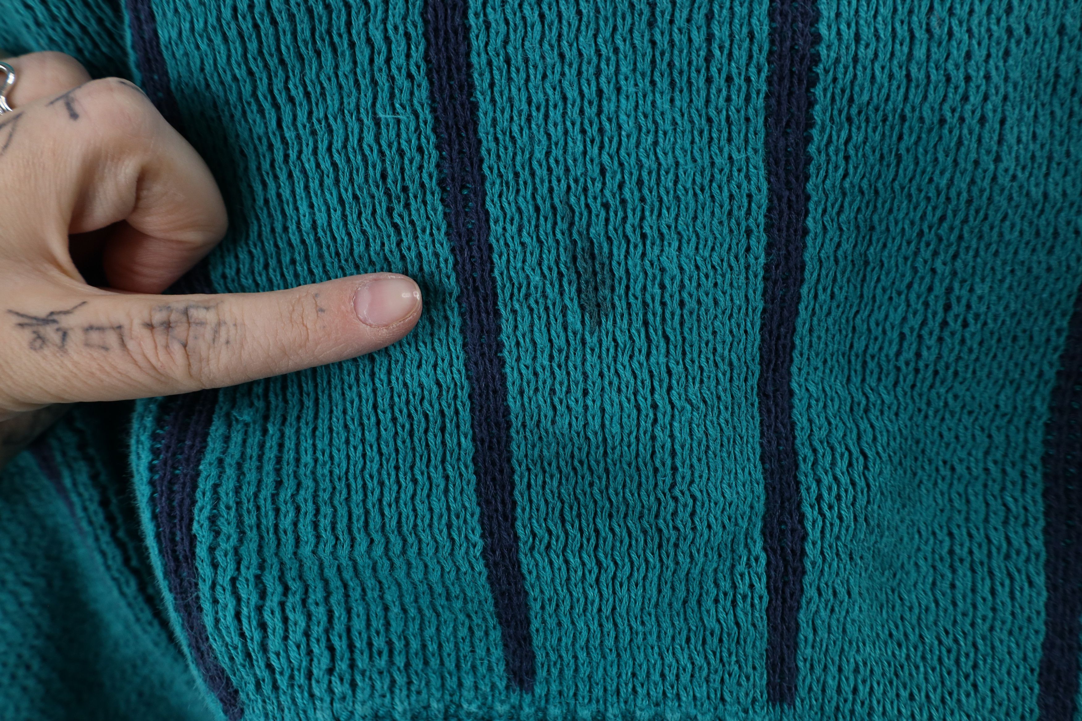 Vintage Vintage 90s Streetwear Fit Striped Knit Cardigan Sweater Size US XL / EU 56 / 4 - 6 Thumbnail