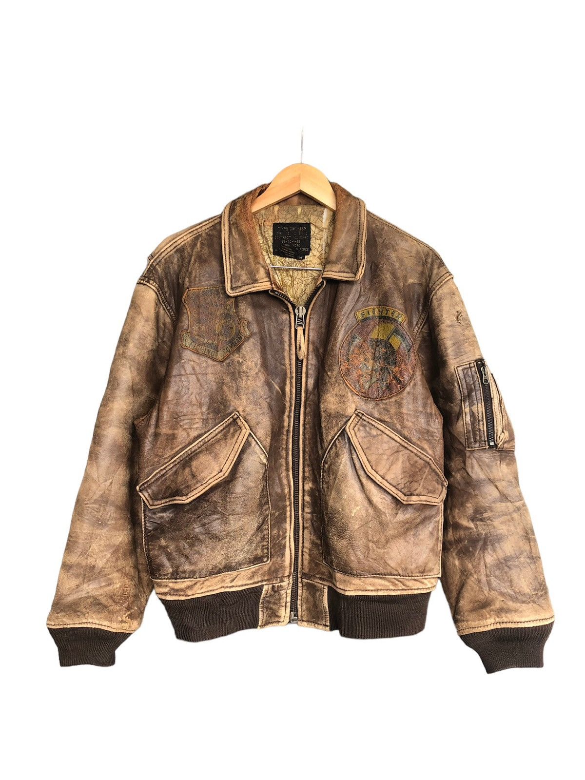 Vintage Vintage Us Air Force Distressed Flying Leather Jacket Size US M / EU 48-50 / 2 - 25 Thumbnail