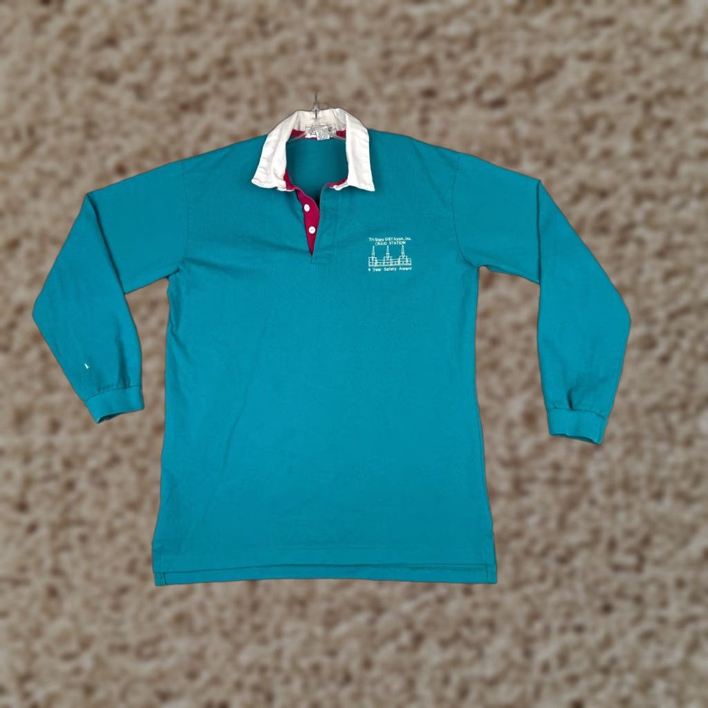 Vintage Hartwell Polo Shirt Men's Large Blue Long Sleeve Cotton Activewear Slim Fit USA Size US L / EU 52-54 / 3 - 1 Thumbnail
