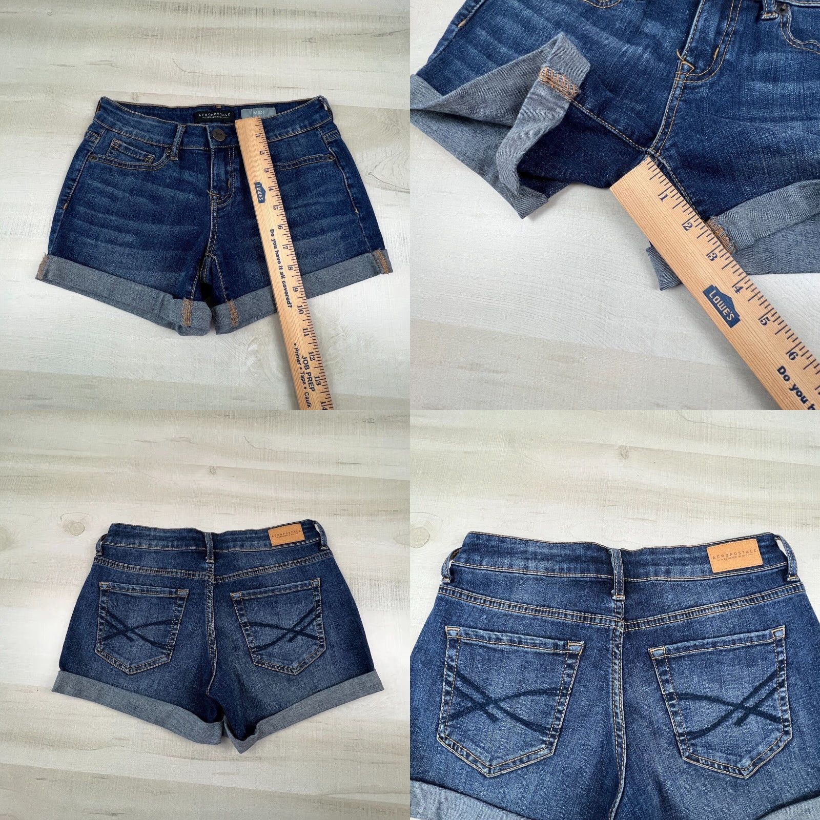 Vintage Aéropostale Womens Jeans Shorts 0 Midi Medium Wash Denim Low Rise Rolled Cuff Shirt Womens Jeans Shorts 0 Midi Medium Wash Denim Low Rise Rolled Cuff Size 25" / US 0 / IT 36 - 8 Thumbnail