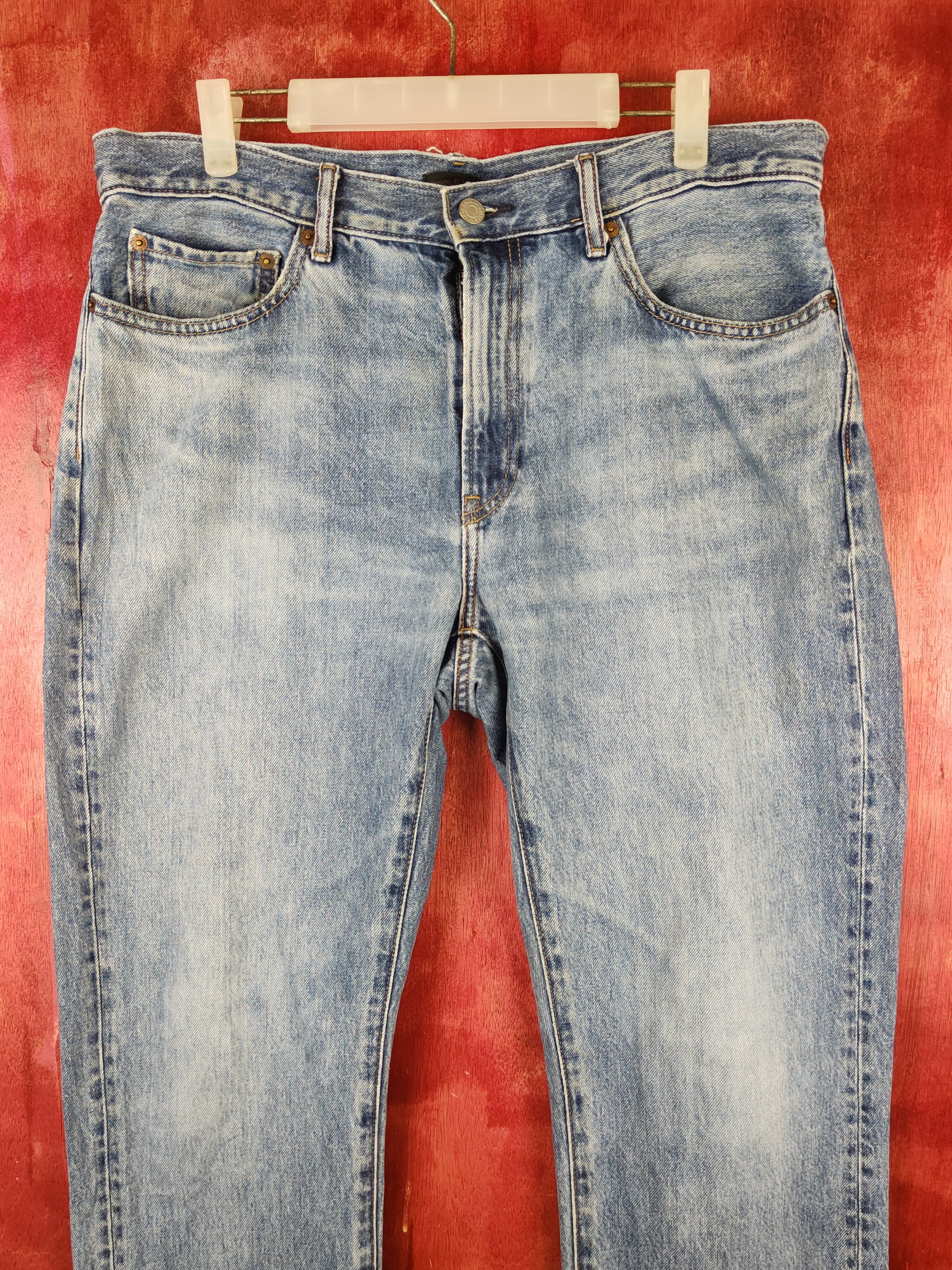 Japanese Brand Uniqlo Blue Faded Distressed Ripped Jeans #S1661 Size US 34 / EU 50 - 2 Thumbnail